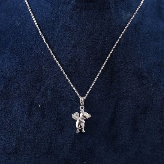 925 Silver Teddy bear Pendant withChain perfect gift for kids