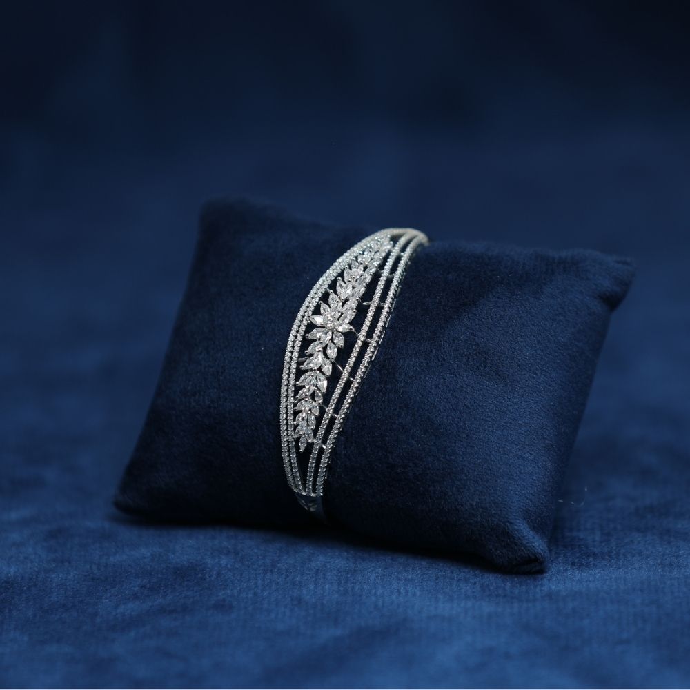 925 Silver CZ Cubic Zircon Stone Wraparound Bracelet