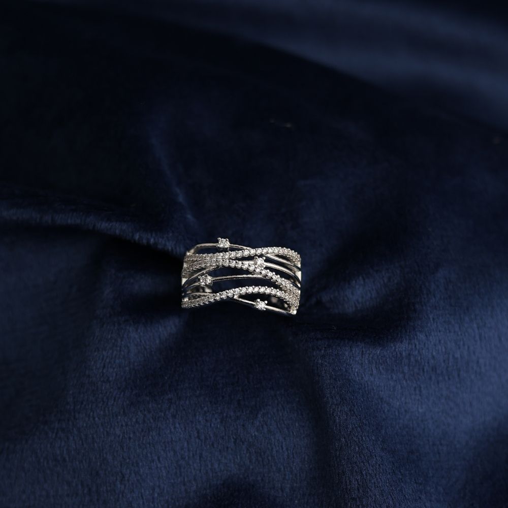 925 silver twisted hollow finger ring for women and girls