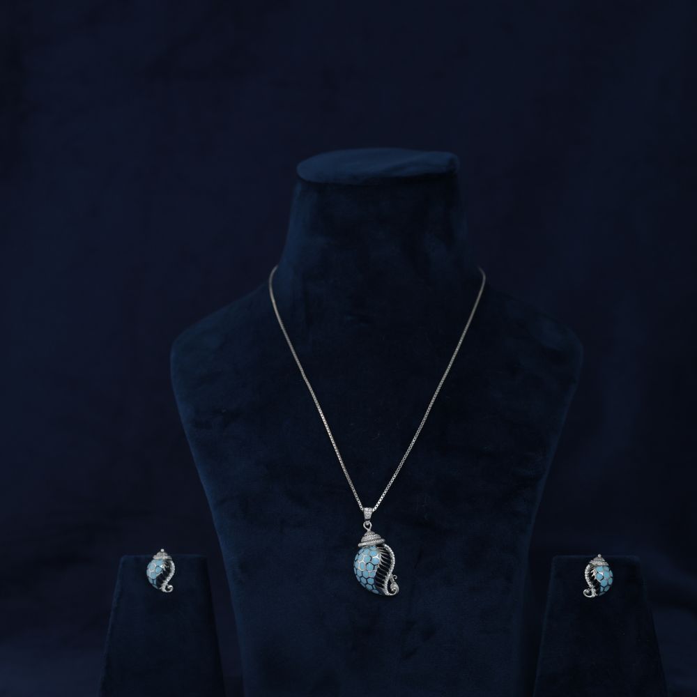 Ocean Whisper 925 Sterling Silver Pendant set