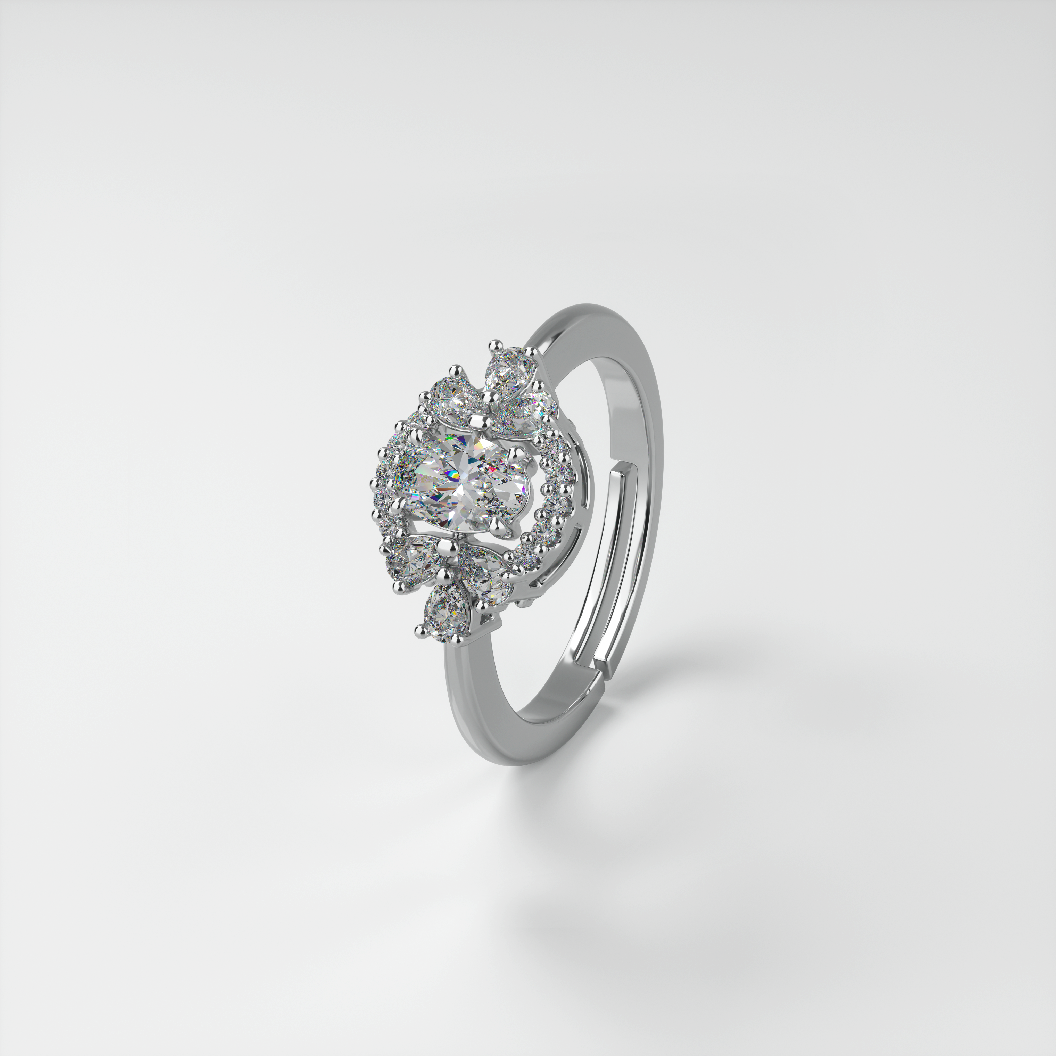 925 silver slick designer finger ring for women and girls