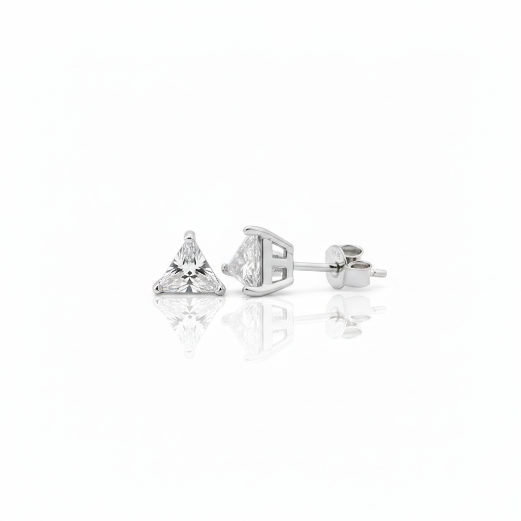 925 silver solitaire stud earrings