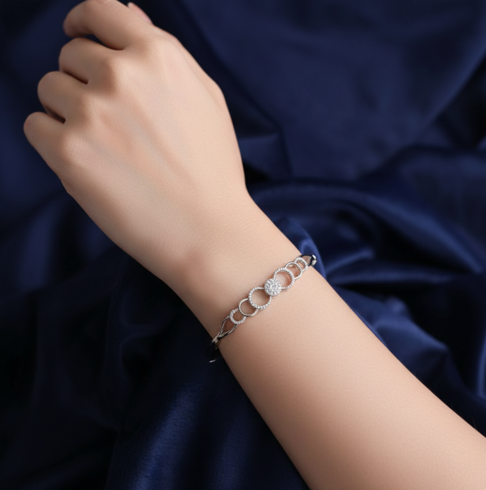 925 sterling silver Cluster Links Bangle