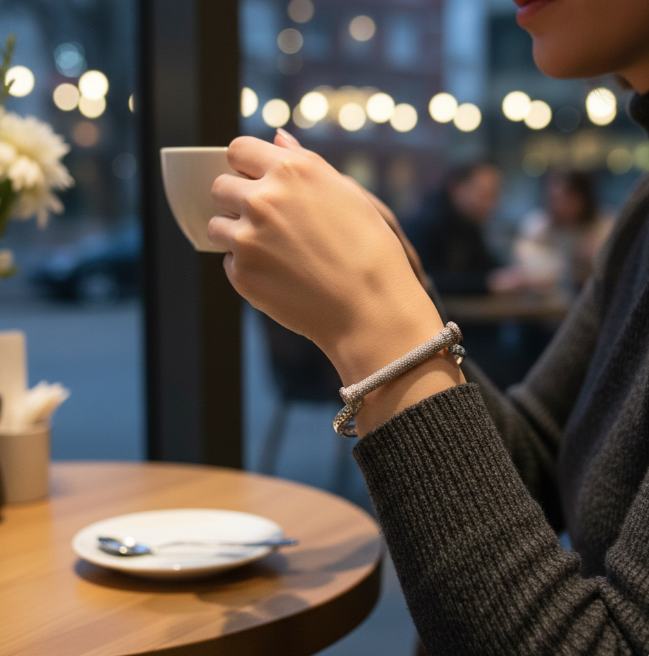 Trendy D Shaped 925 silver Luxury Full CZ Stone Studded Cuff Bracelet