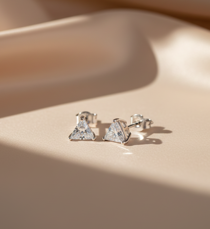 925 silver solitaire stud earrings