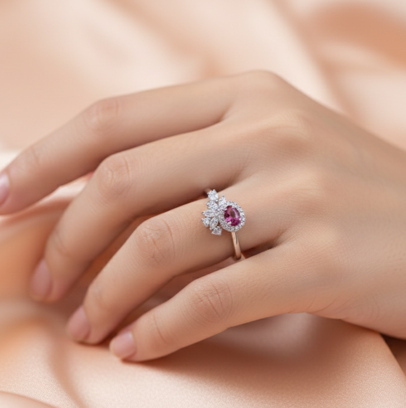 925 silver slick designer finger ring for women and girls