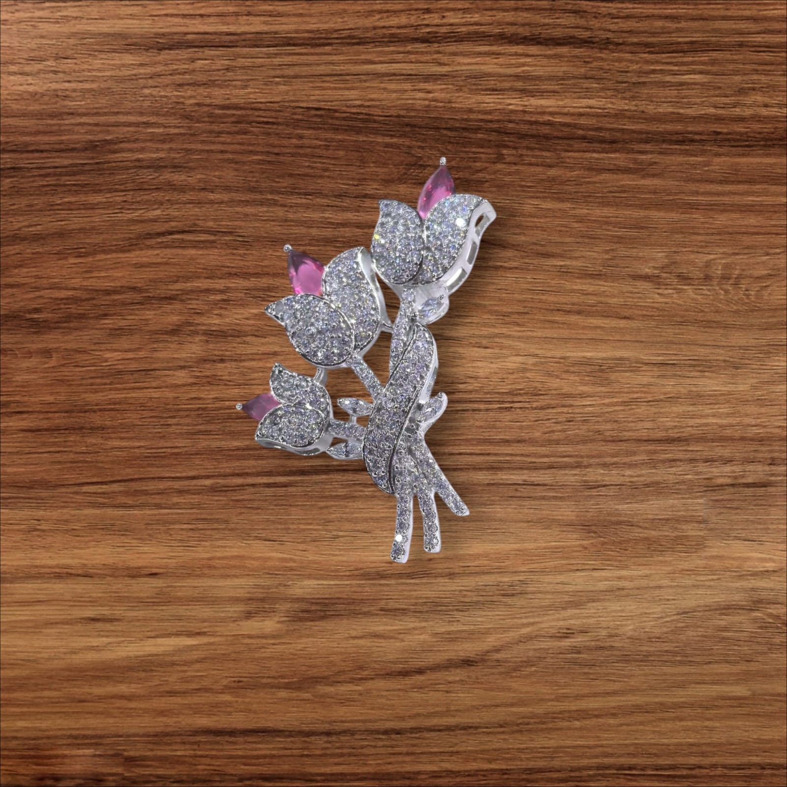 925 silver Sparkling Tulip Bouquet Brooch