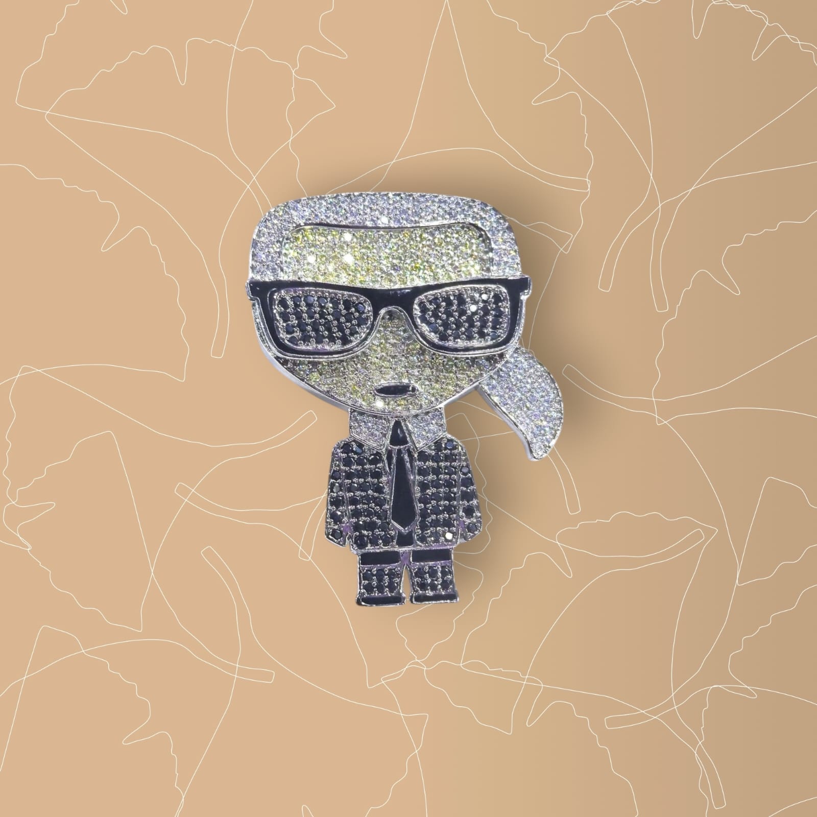 The Iconic Fashion Designer CZ Brooch made of 925 Silver