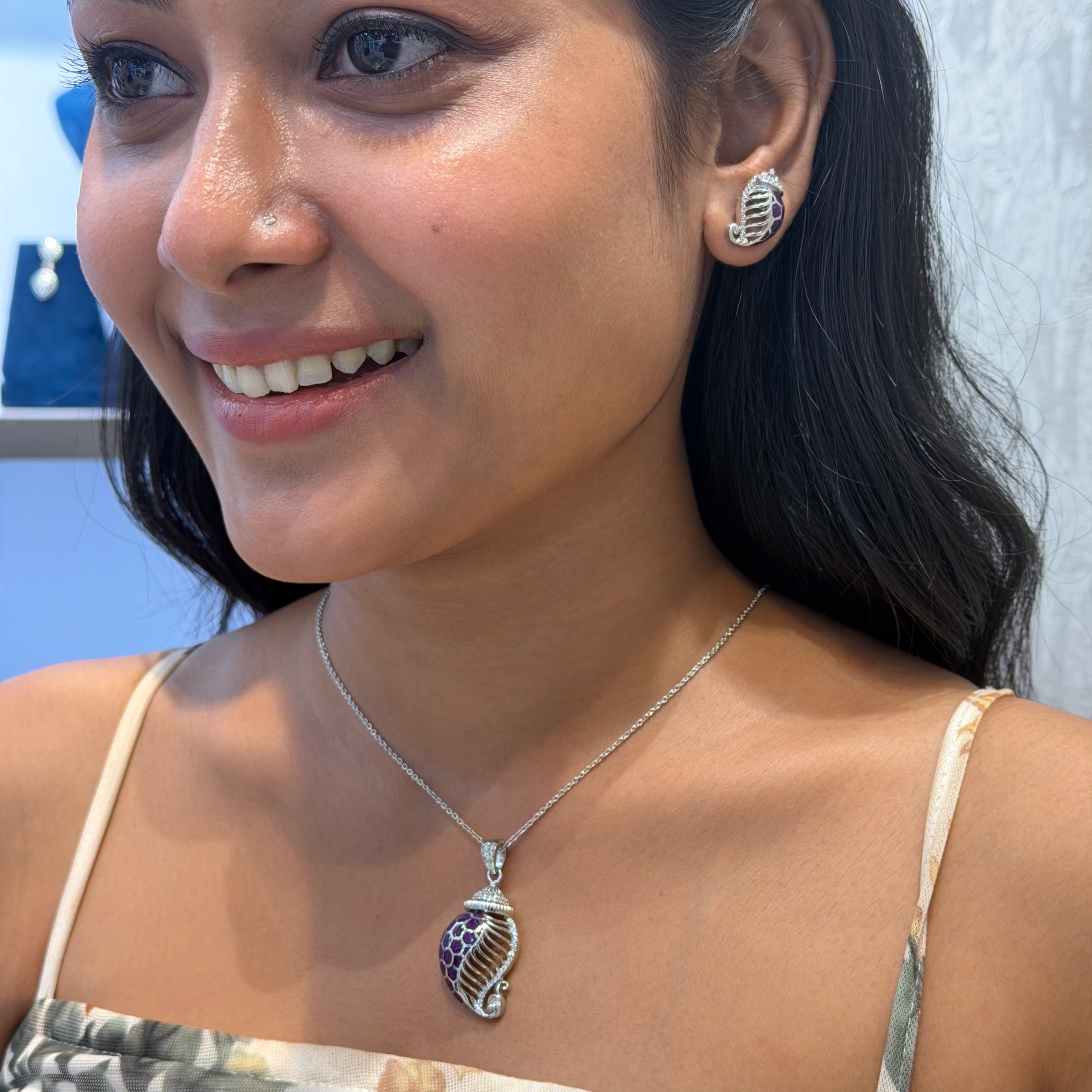 Ocean Whisper 925 Sterling Silver Pendant set