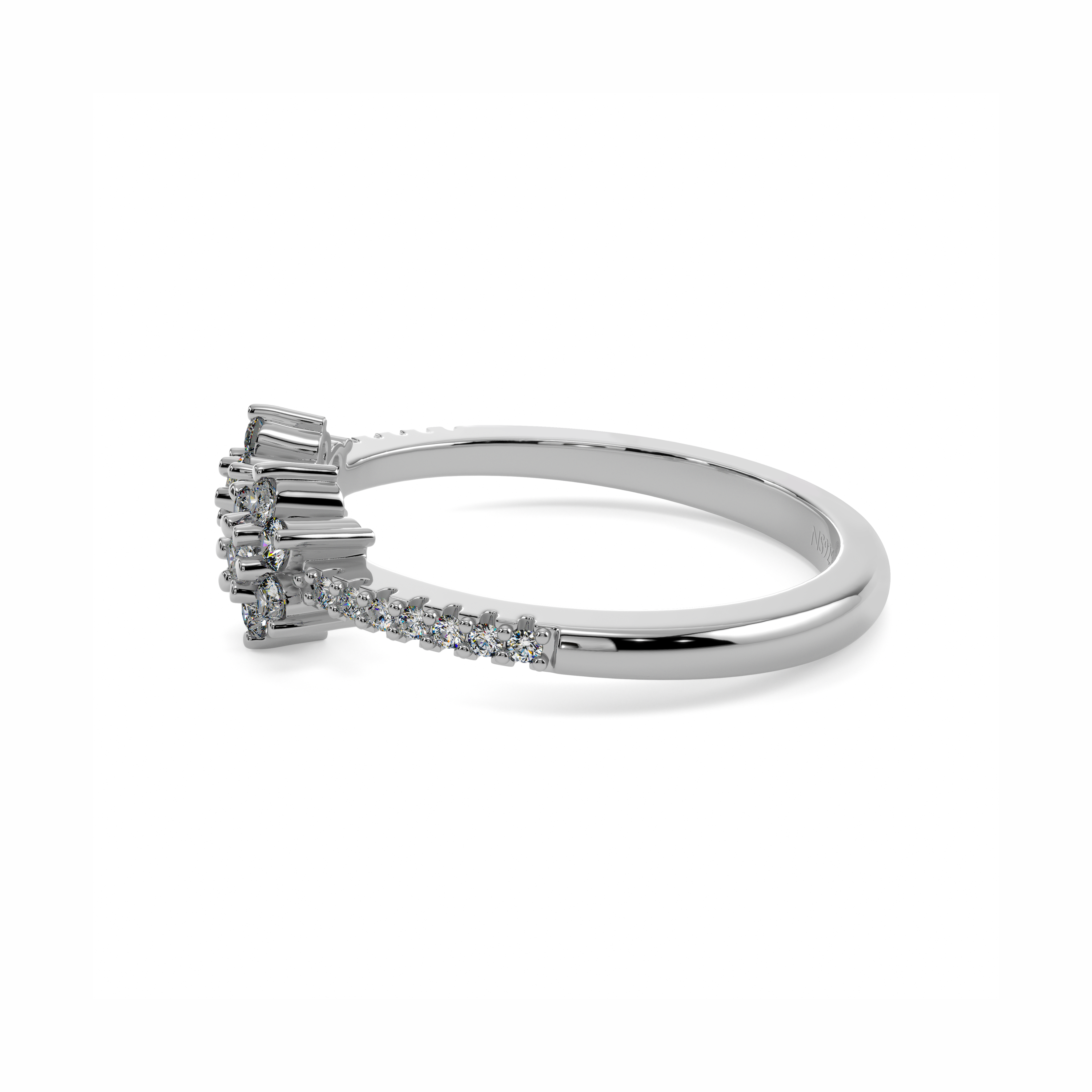 Duo Floral Cluster Stacking 925 sterling silver Ring