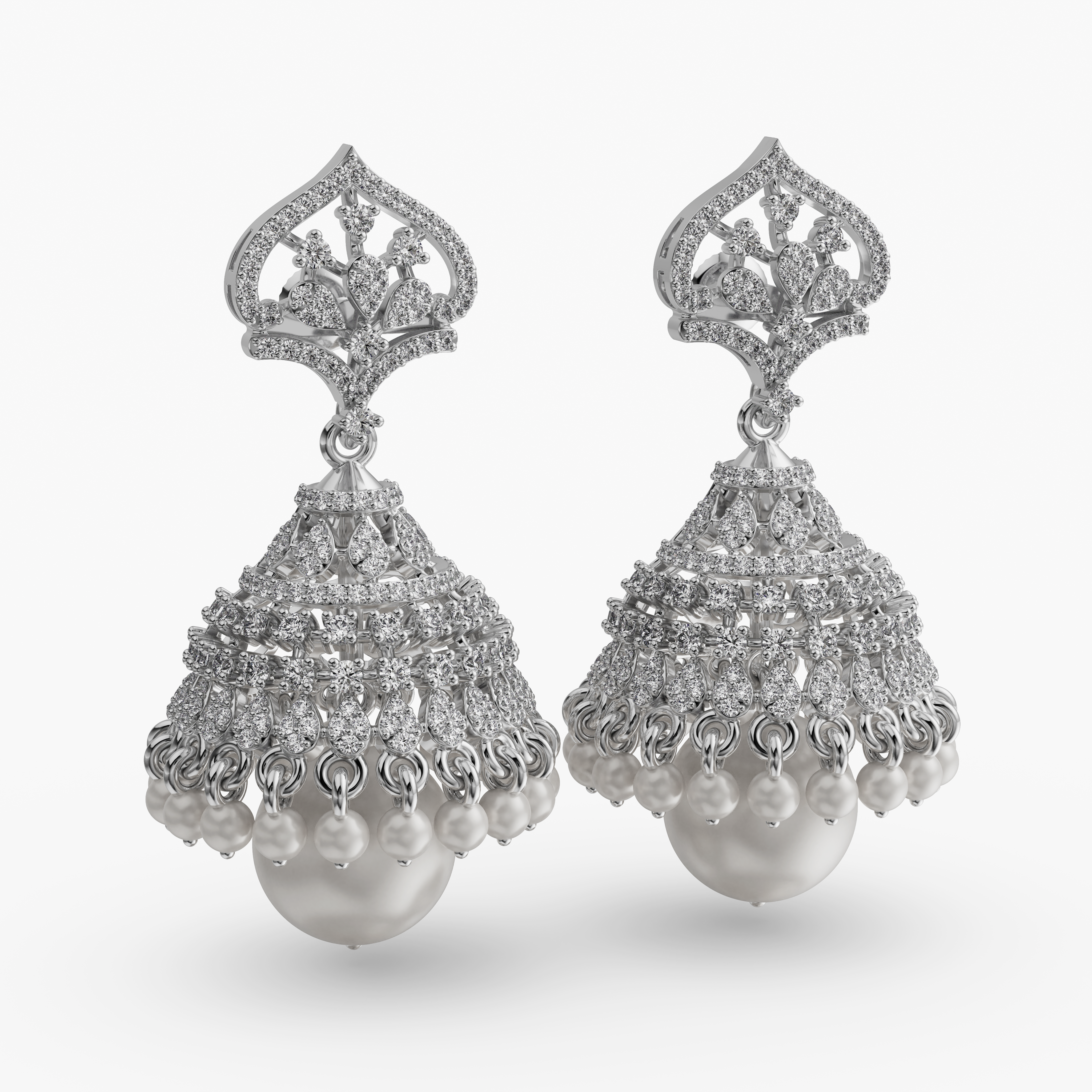 Classiya 92.5 Sterling Silver With Polished Rhodium Plated Jhumki for Women