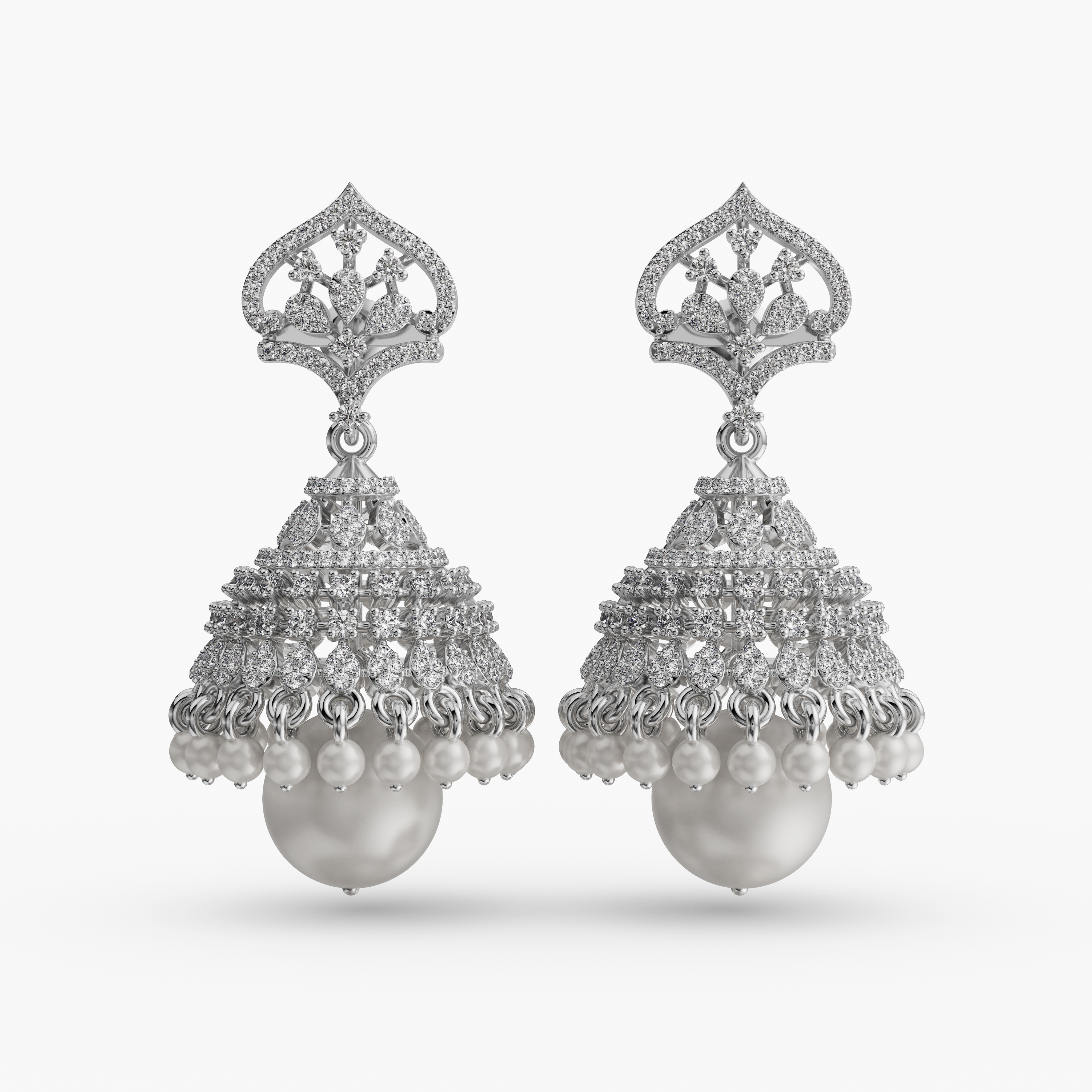 Classiya 92.5 Sterling Silver With Polished Rhodium Plated Jhumki for Women