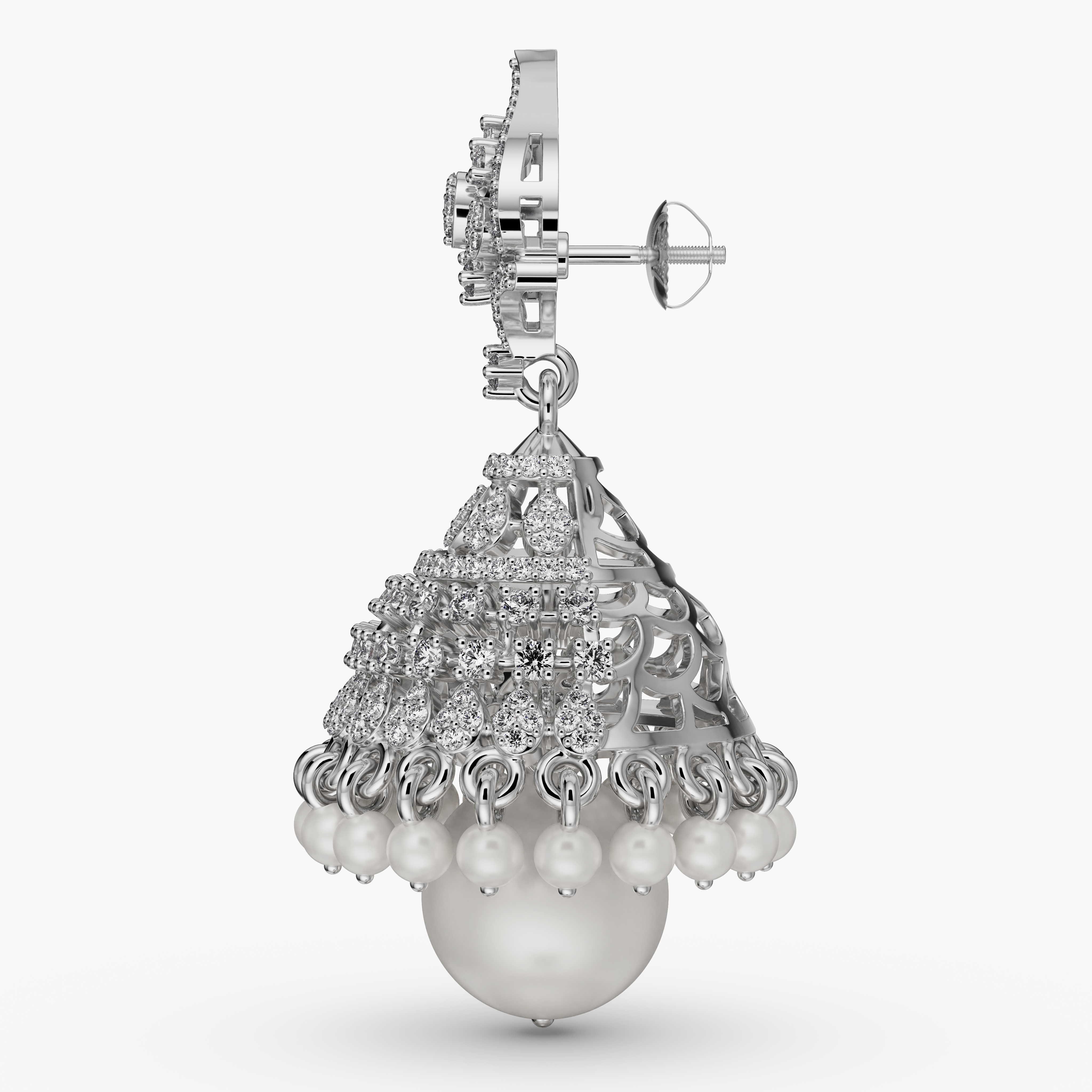 Classiya 92.5 Sterling Silver With Polished Rhodium Plated Jhumki for Women