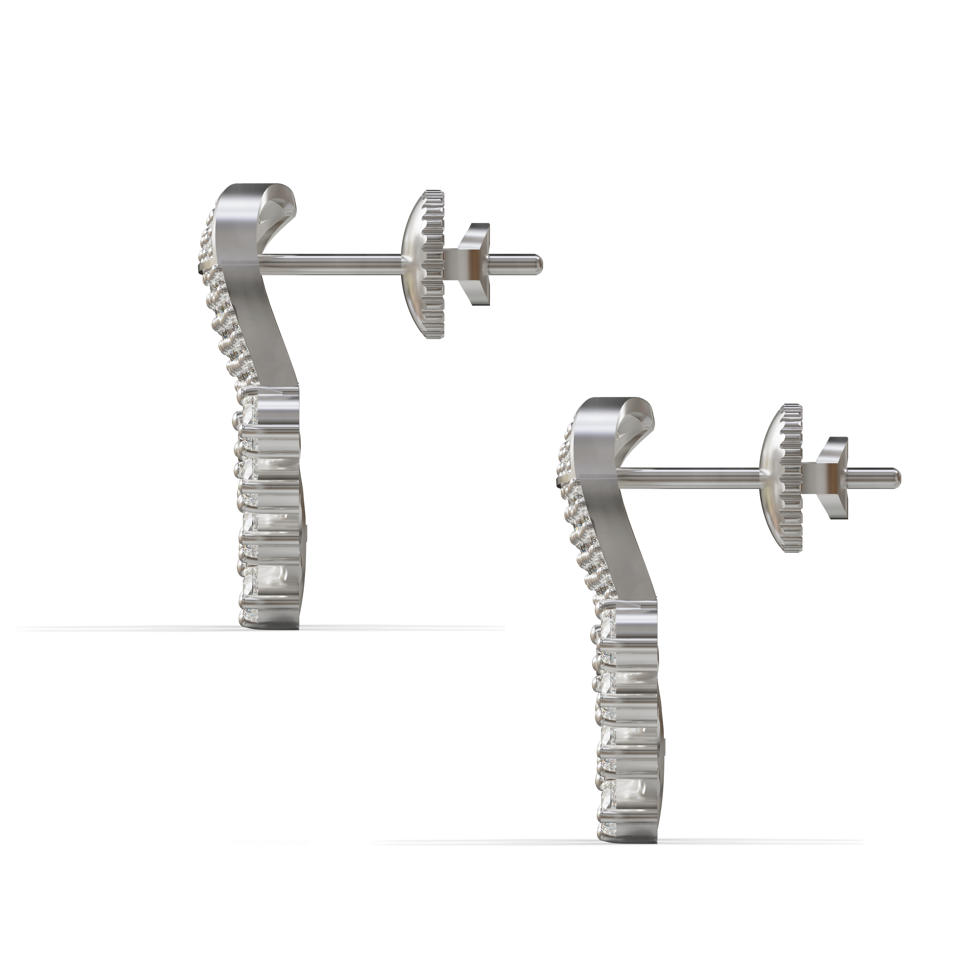 925 silver Bridal Fan Cluster Studs with Teardrop Dangles