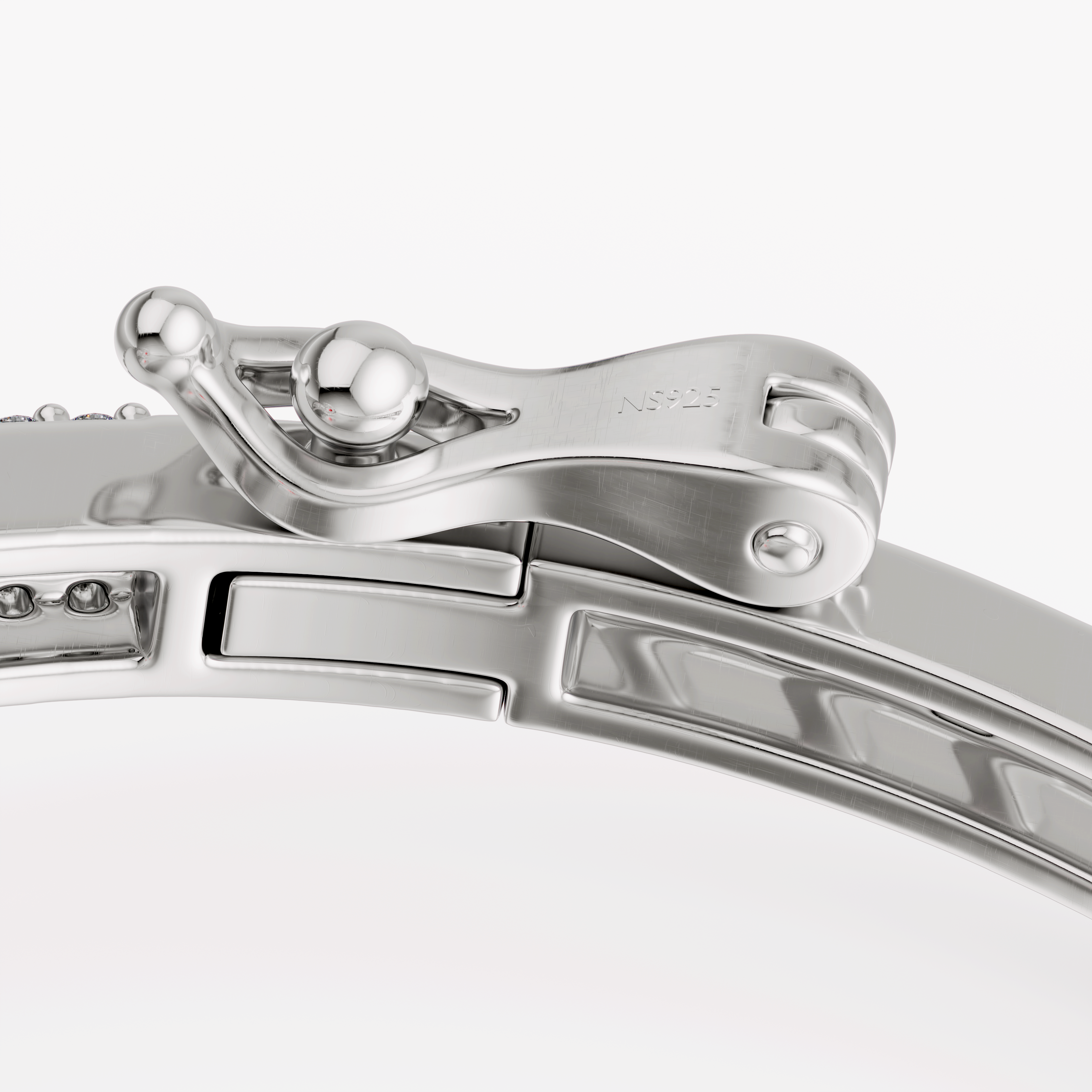 Elegant Red Stone Statement Bangle in 925 Silver with CZ Leaf Accents