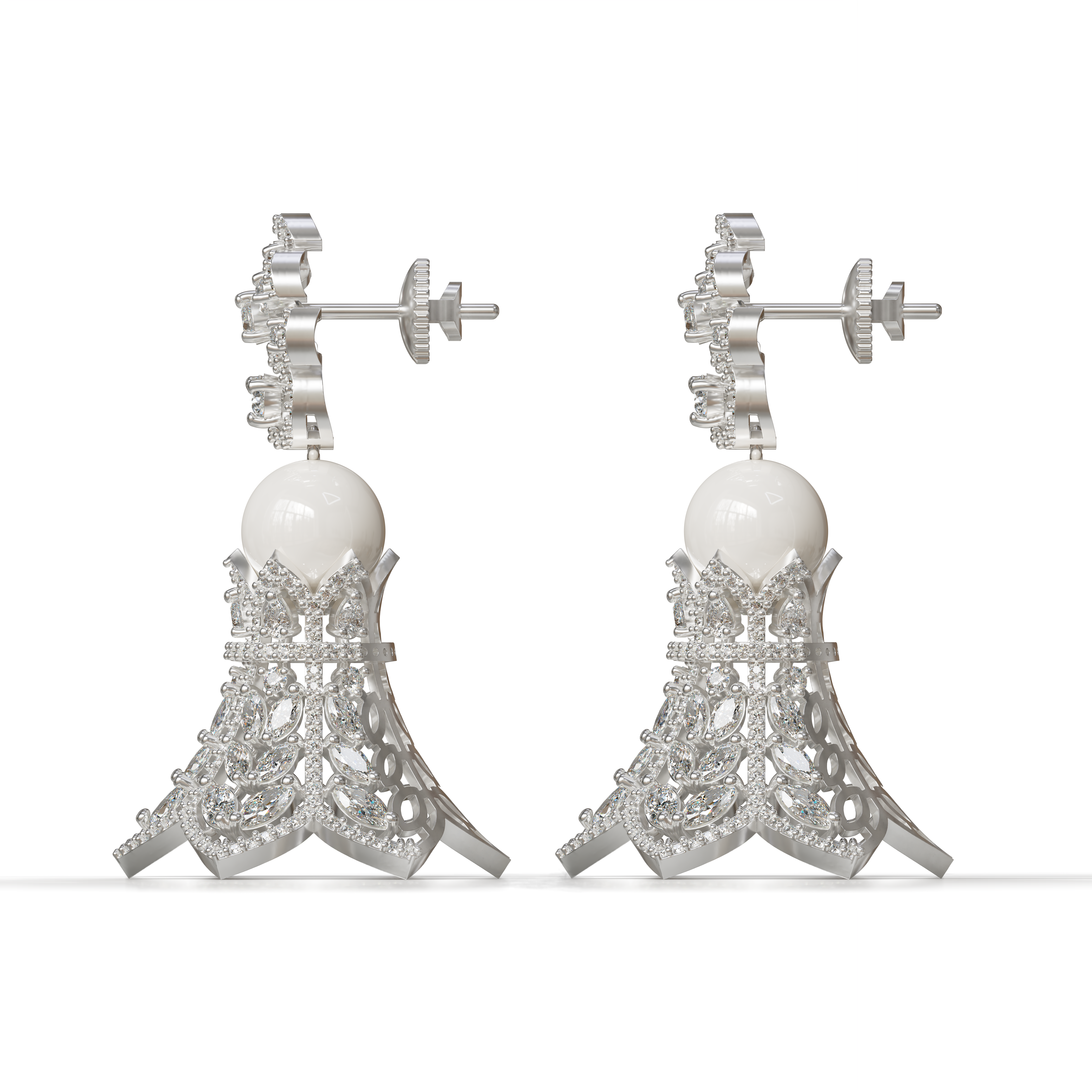 CLASSIYA Cubic Zircon 925 Silver Designer Drop bell Traditional Jhumka Earrings for Women and Girls