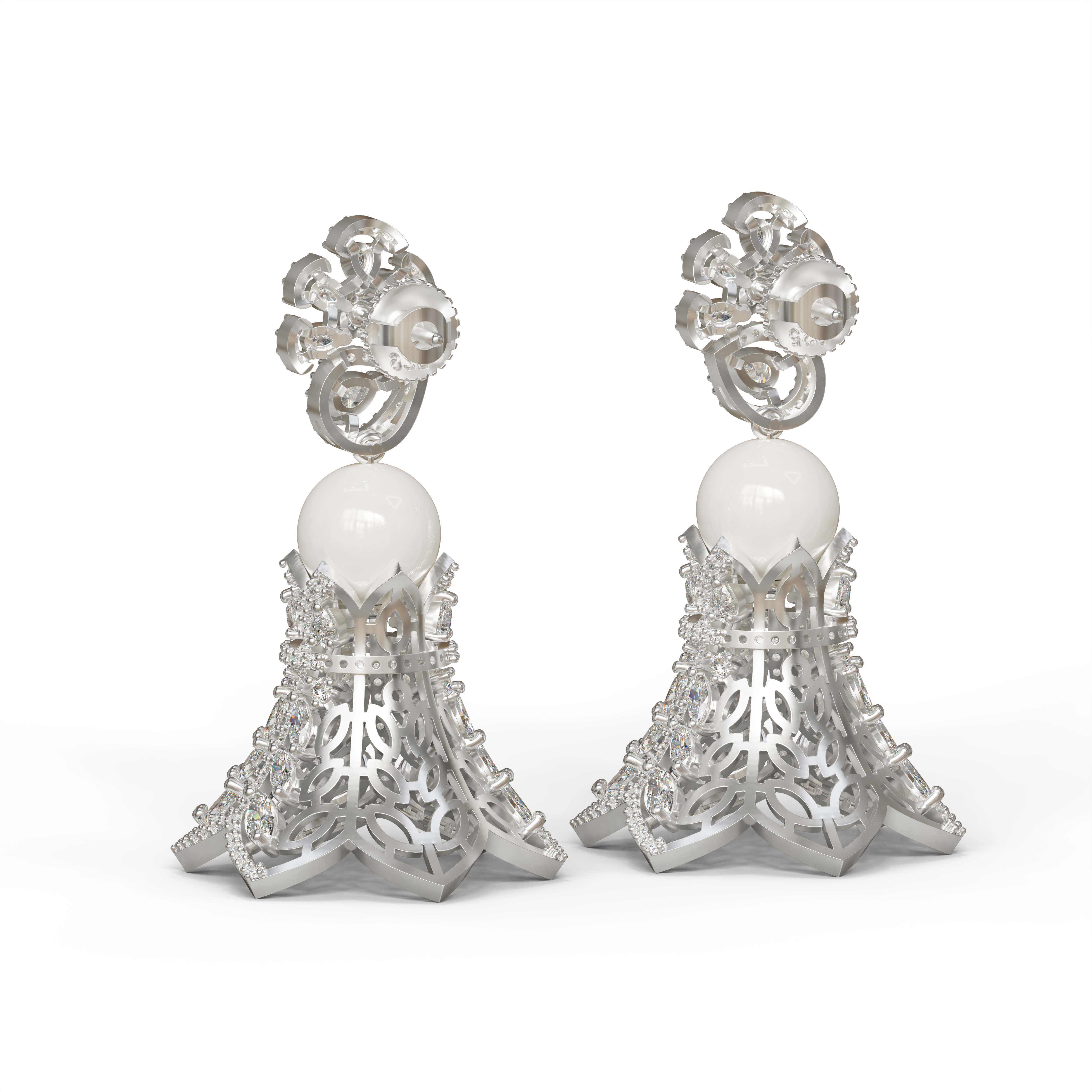 CLASSIYA Cubic Zircon 925 Silver Designer Drop bell Traditional Jhumka Earrings for Women and Girls