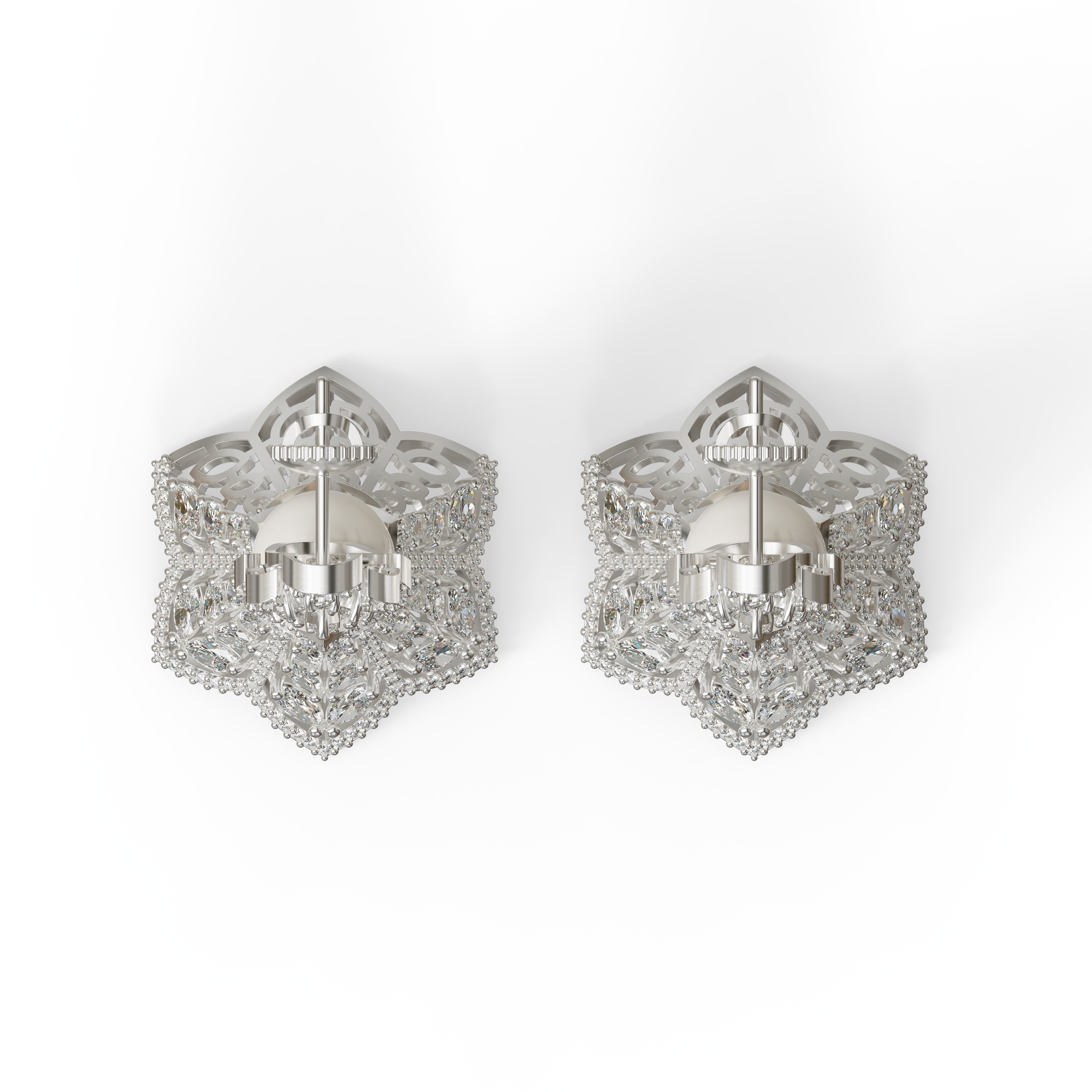 CLASSIYA Cubic Zircon 925 Silver Designer Drop bell Traditional Jhumka Earrings for Women and Girls