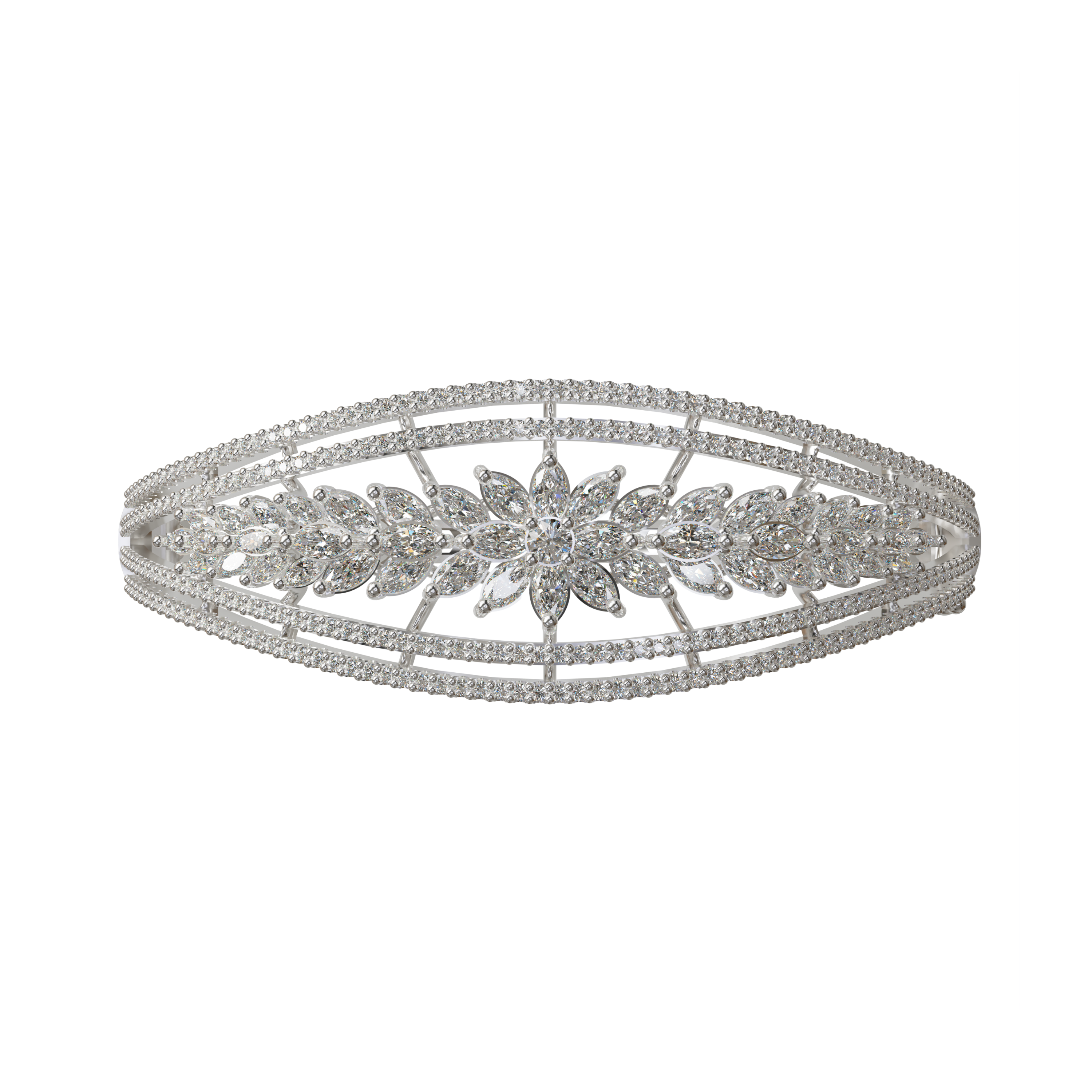 925 Silver CZ Cubic Zircon Stone Wraparound Bracelet