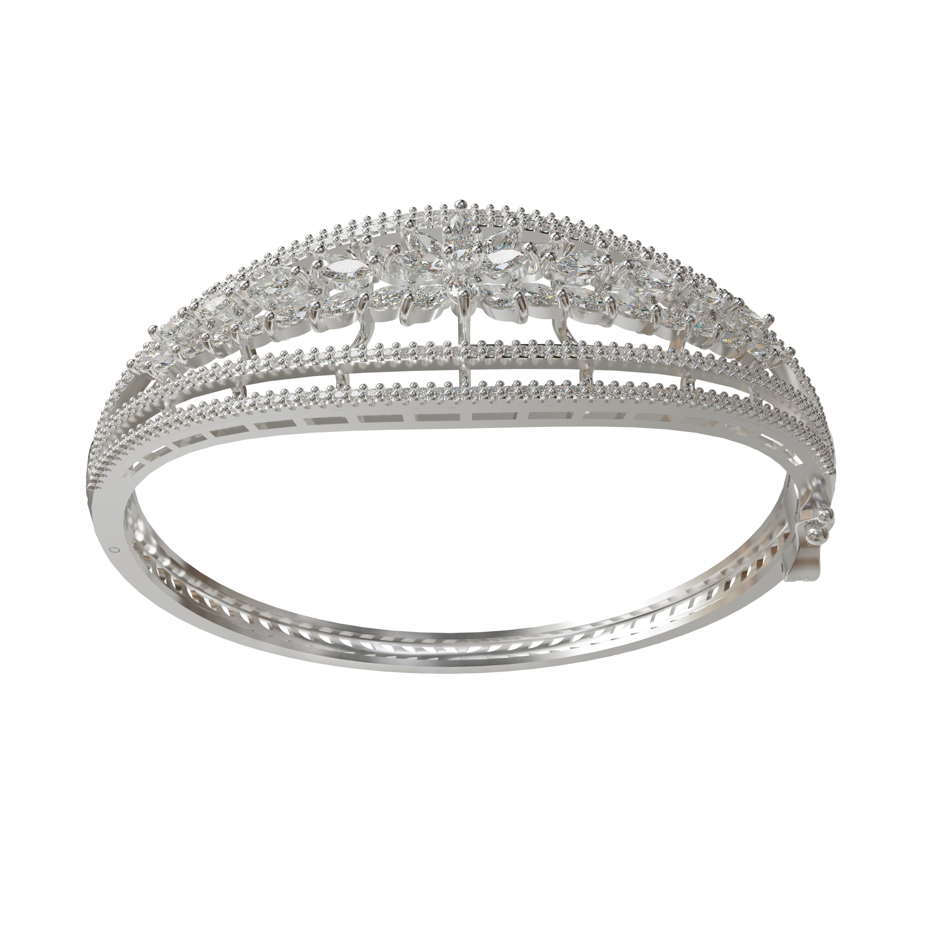 925 Silver CZ Cubic Zircon Stone Wraparound Bracelet