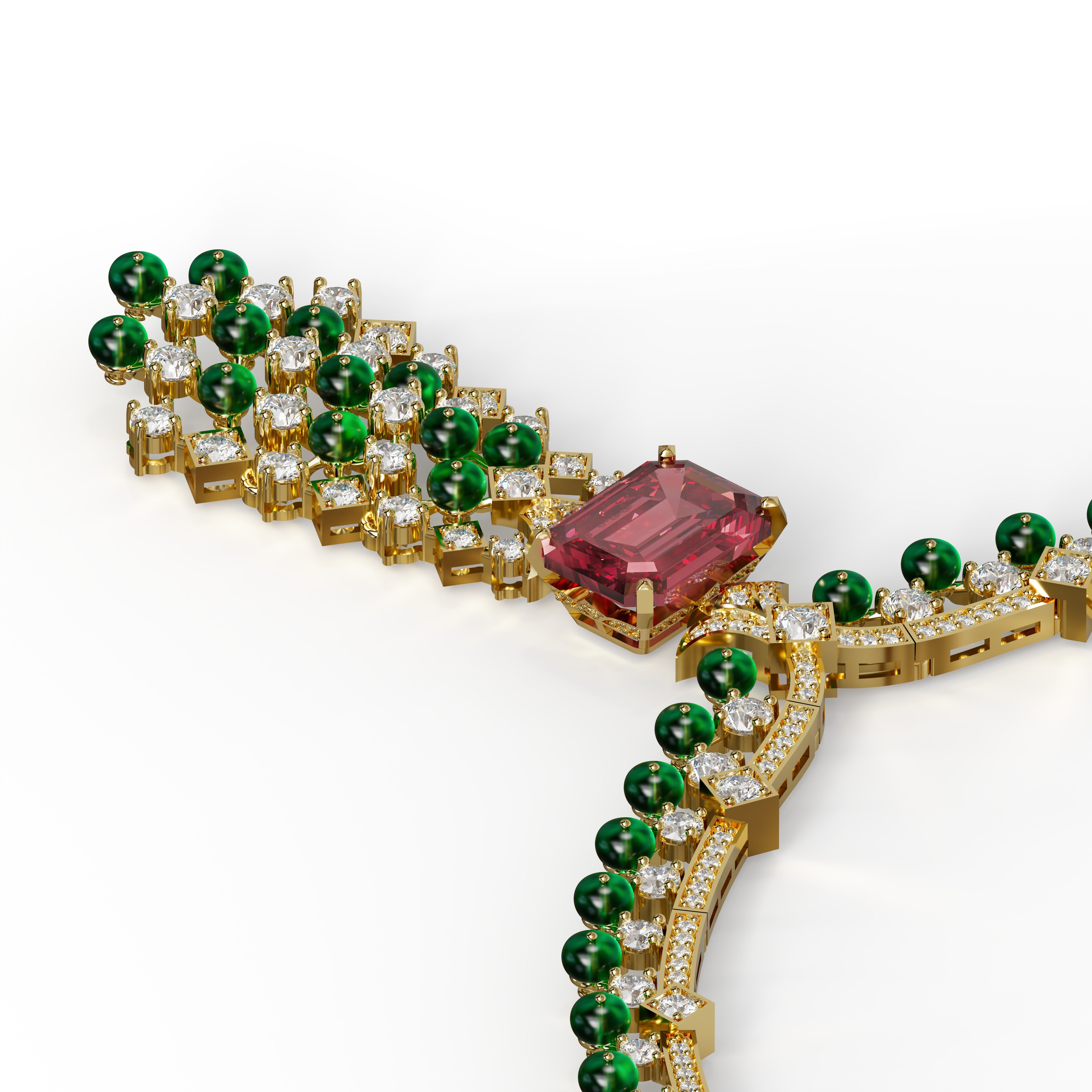 Buy CLASSIYA Collection Rhodium-Plated CZ Stone Studded Emerald Necklace and Earrings Jewellery Set for Women