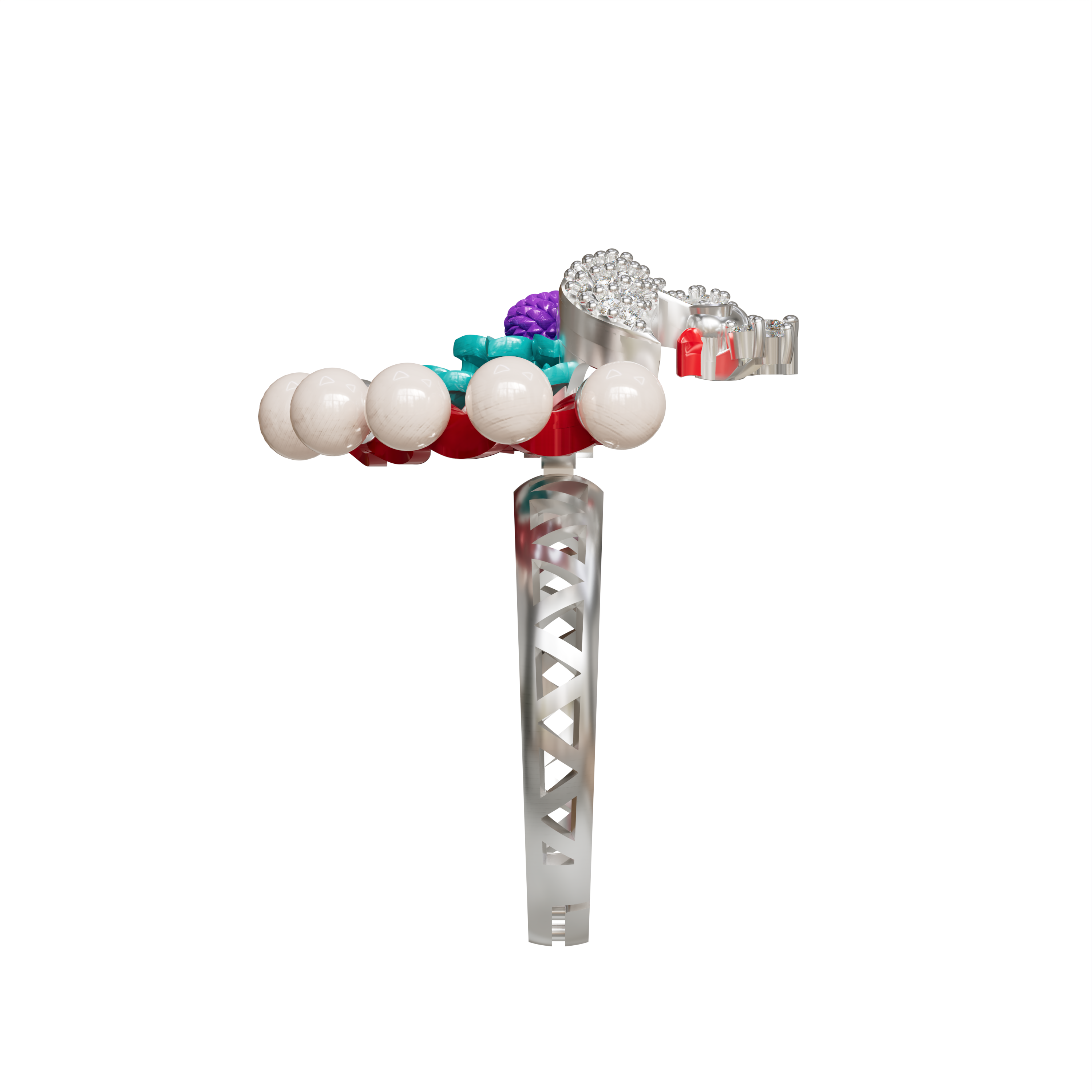 925 silver Peacock theme minakari designer finger ring for women and girls