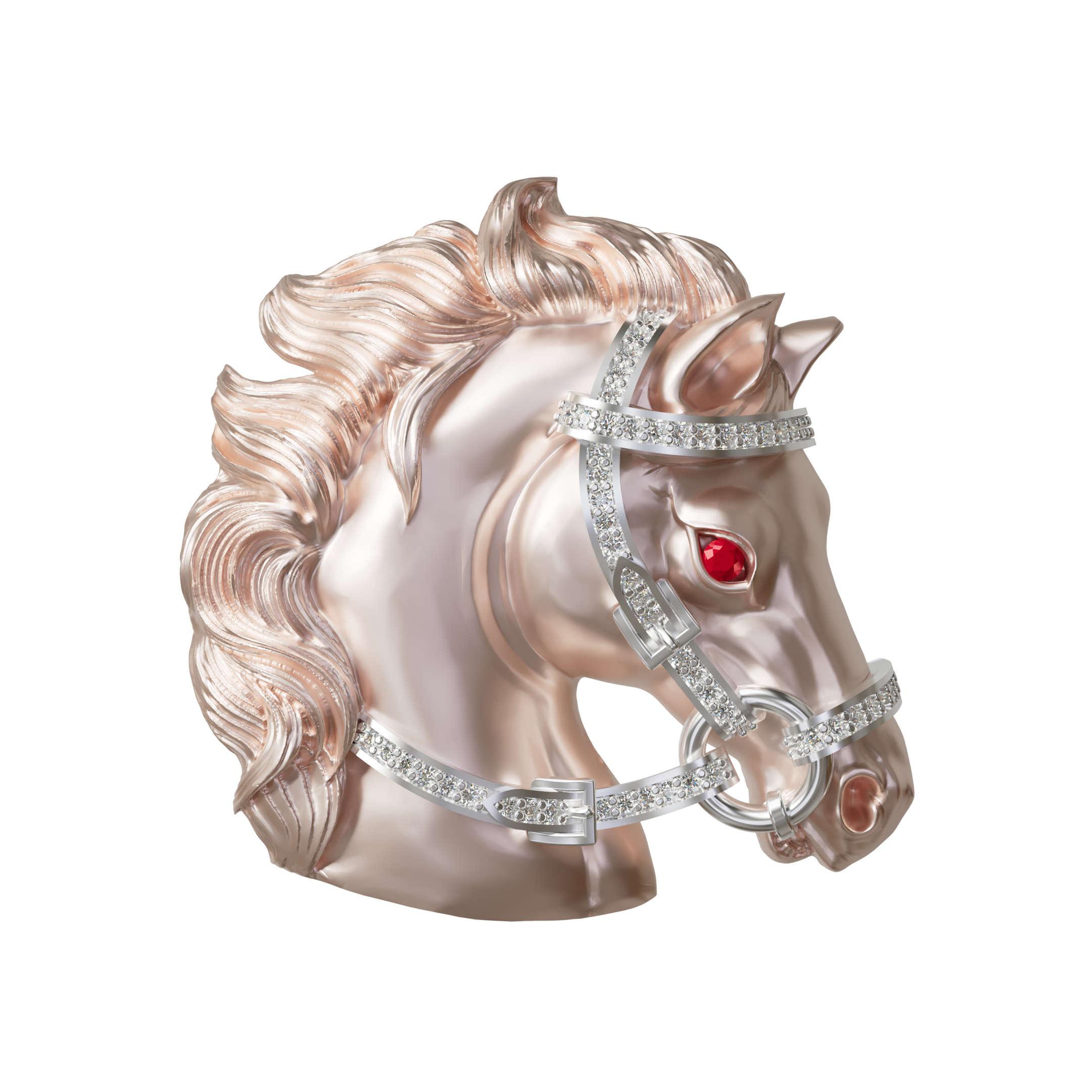 Elegant 925 Sterling Silver Horse Head Brooch