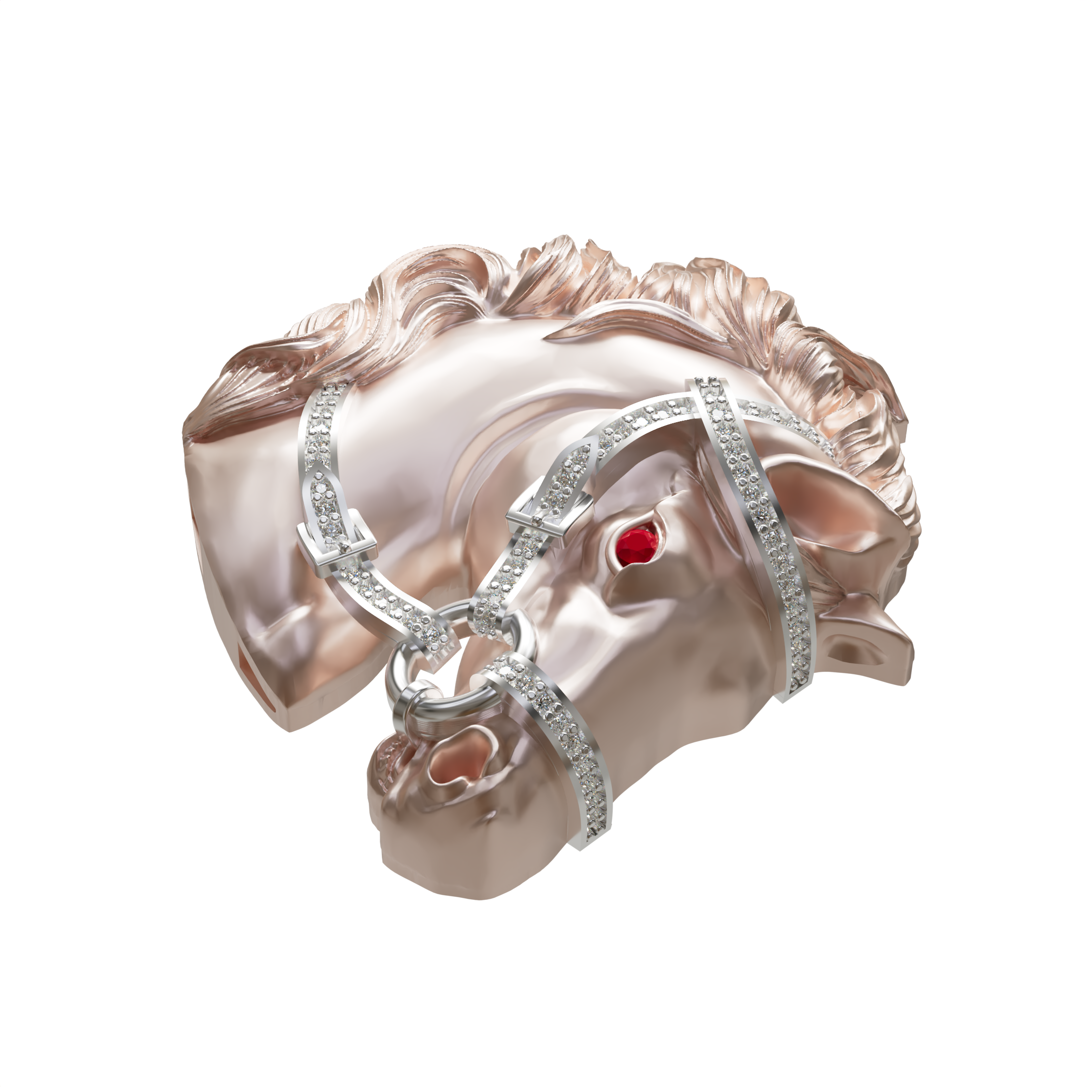 Elegant 925 Sterling Silver Horse Head Brooch