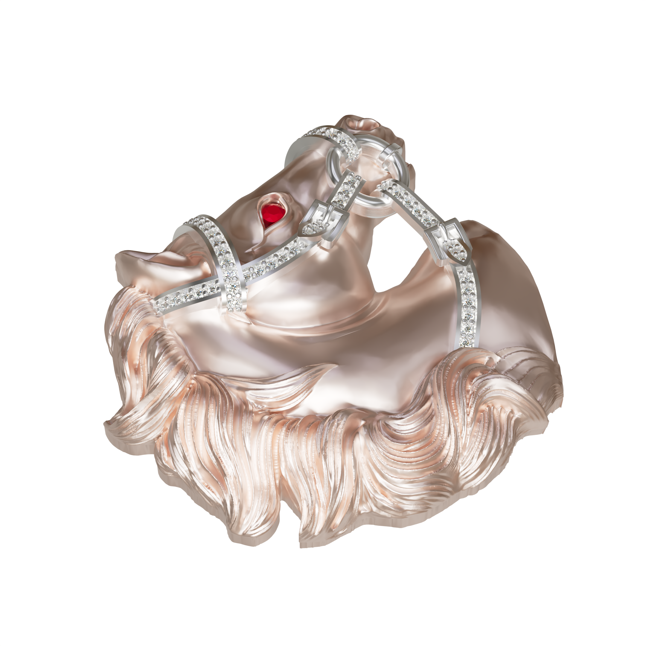 Elegant 925 Sterling Silver Horse Head Brooch