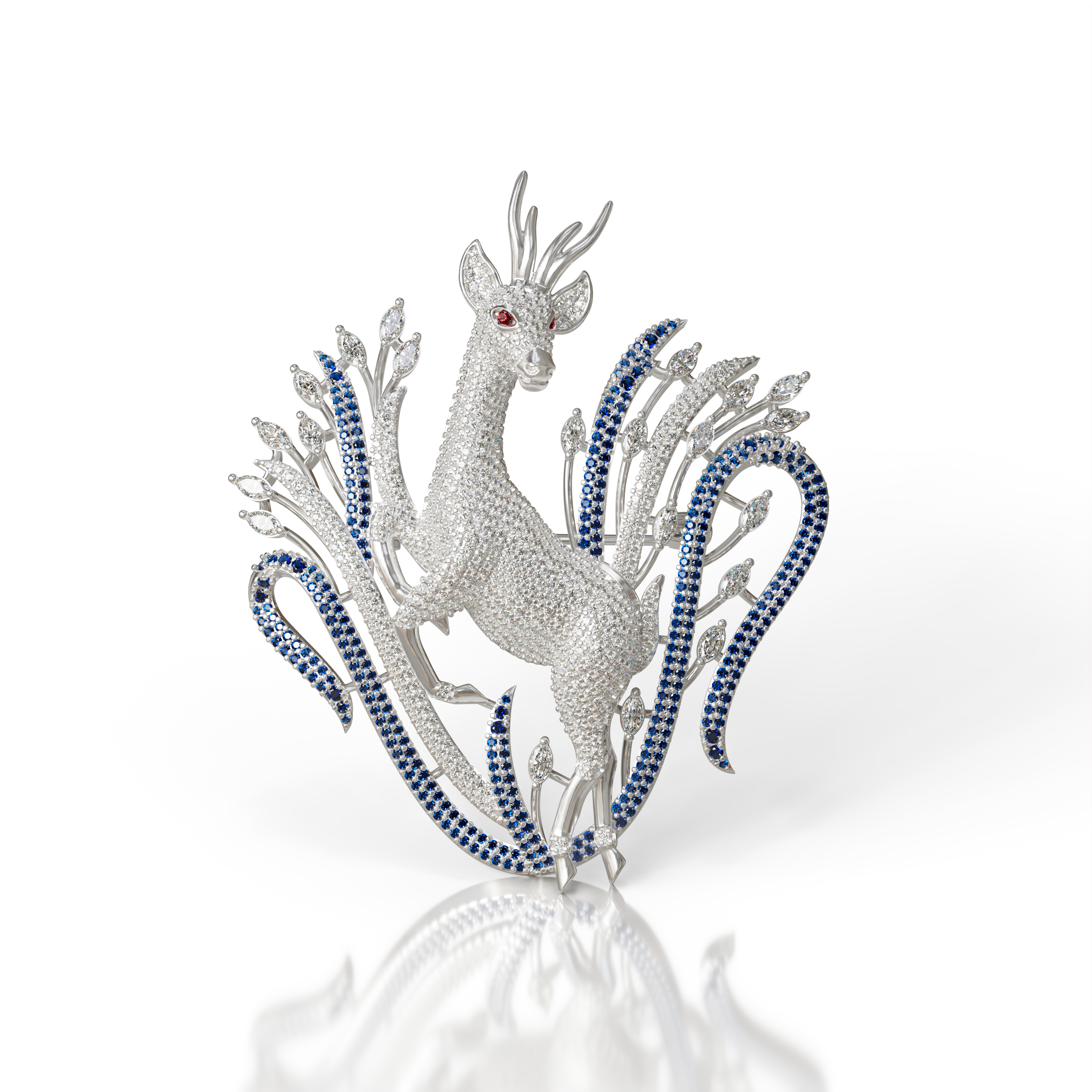 Unique Stylish Deer Brooch For Unisex made of 925 sterling silver