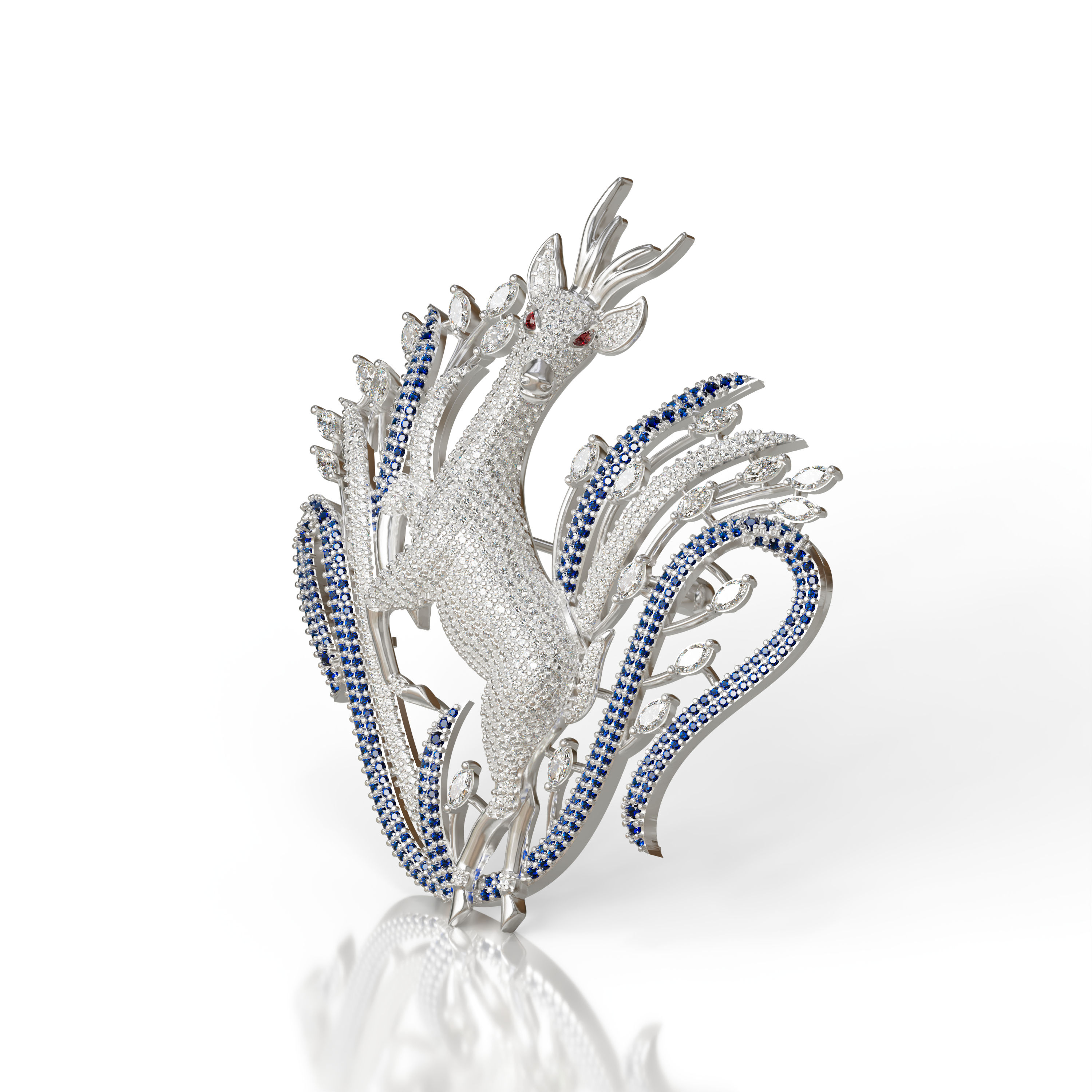 Unique Stylish Deer Brooch For Unisex made of 925 sterling silver