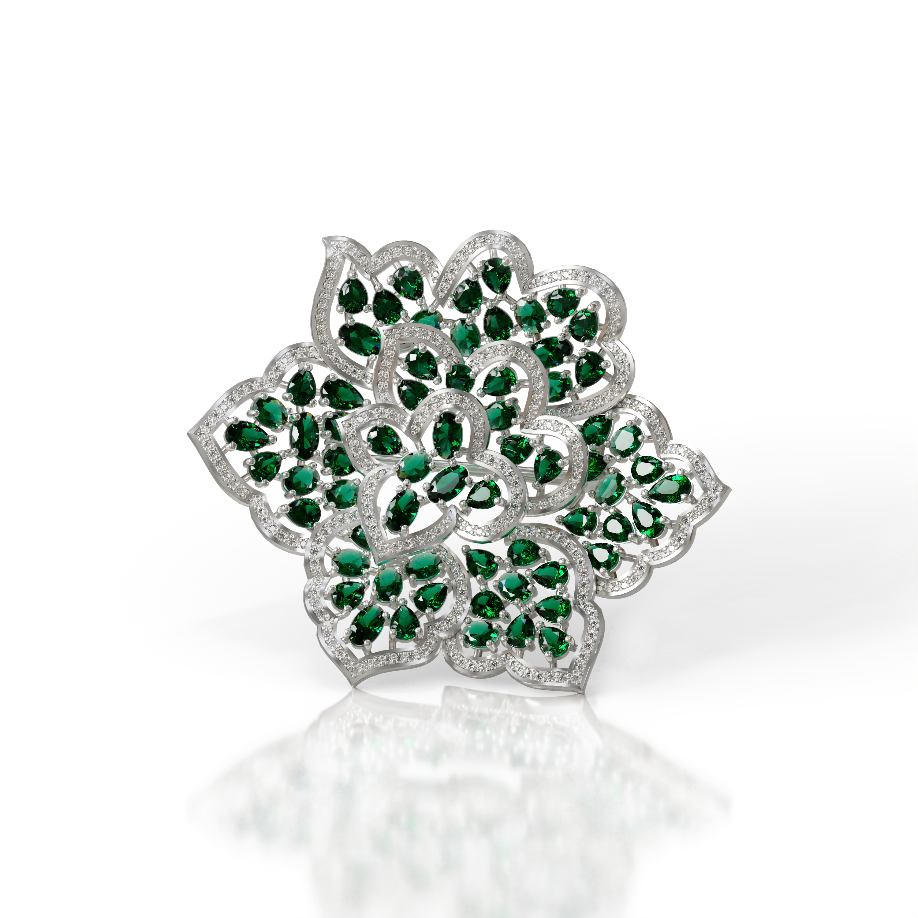 Exquisite flower Silver Brooch For Him & Her