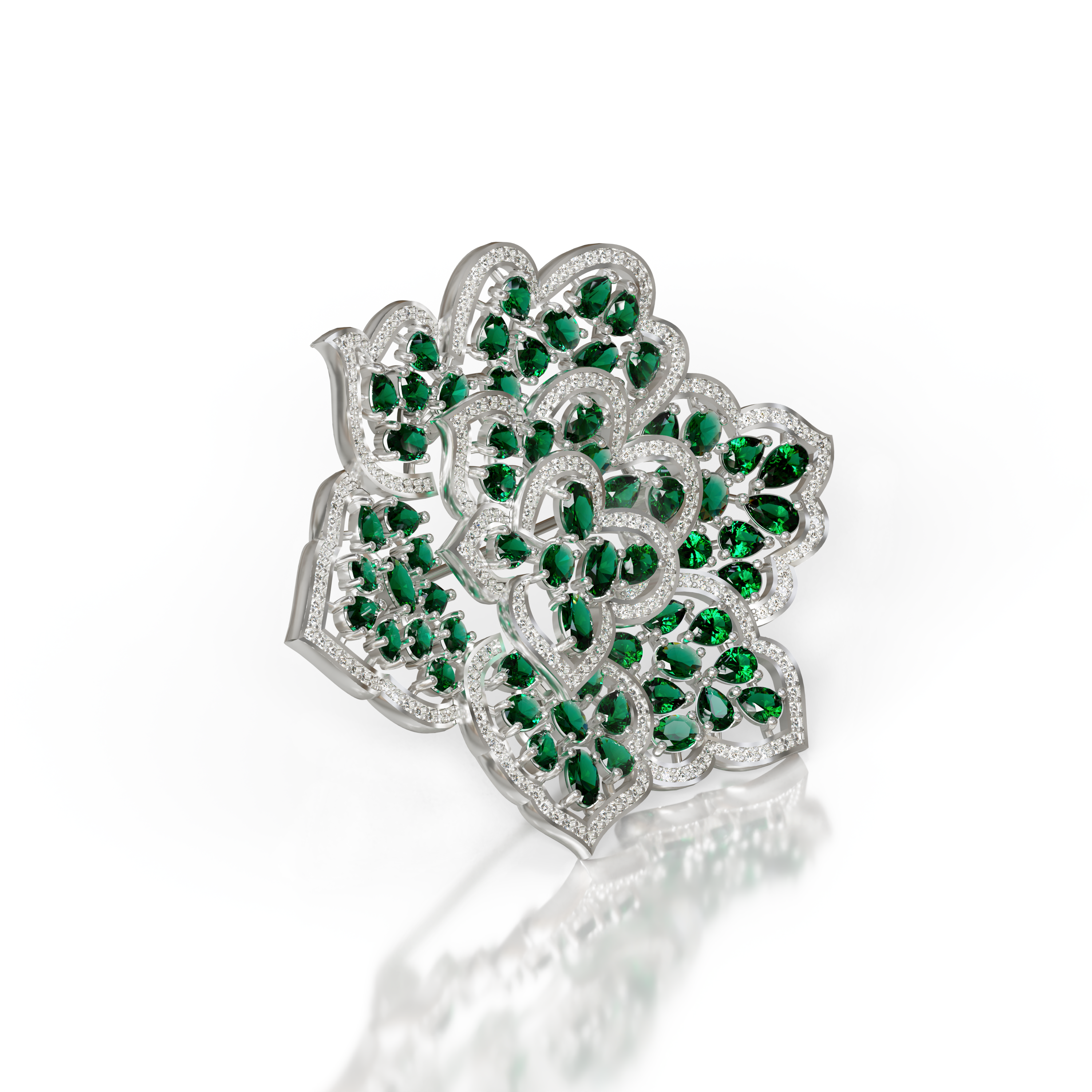 Exquisite flower Silver Brooch For Him & Her