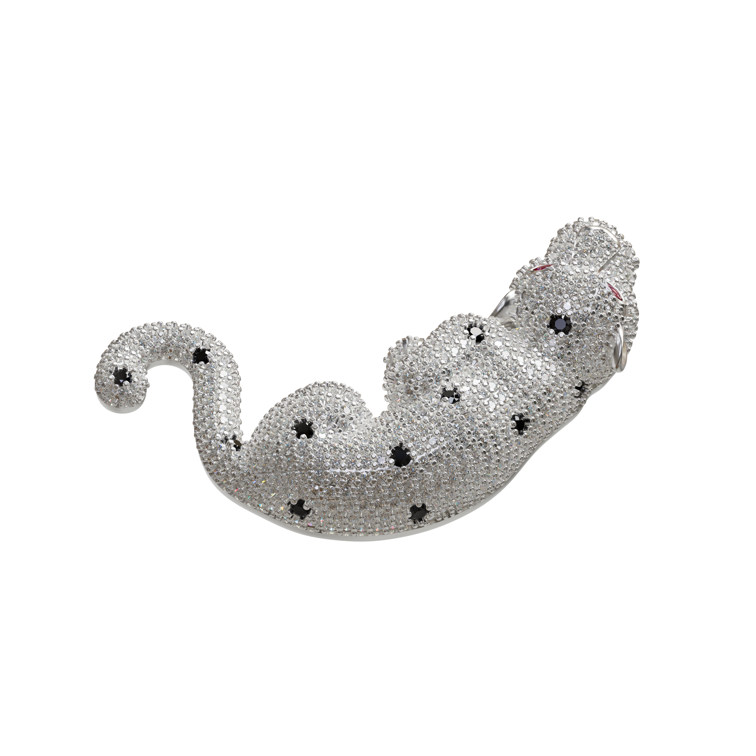 Luxury zircon animal leopard 925 silver brooch