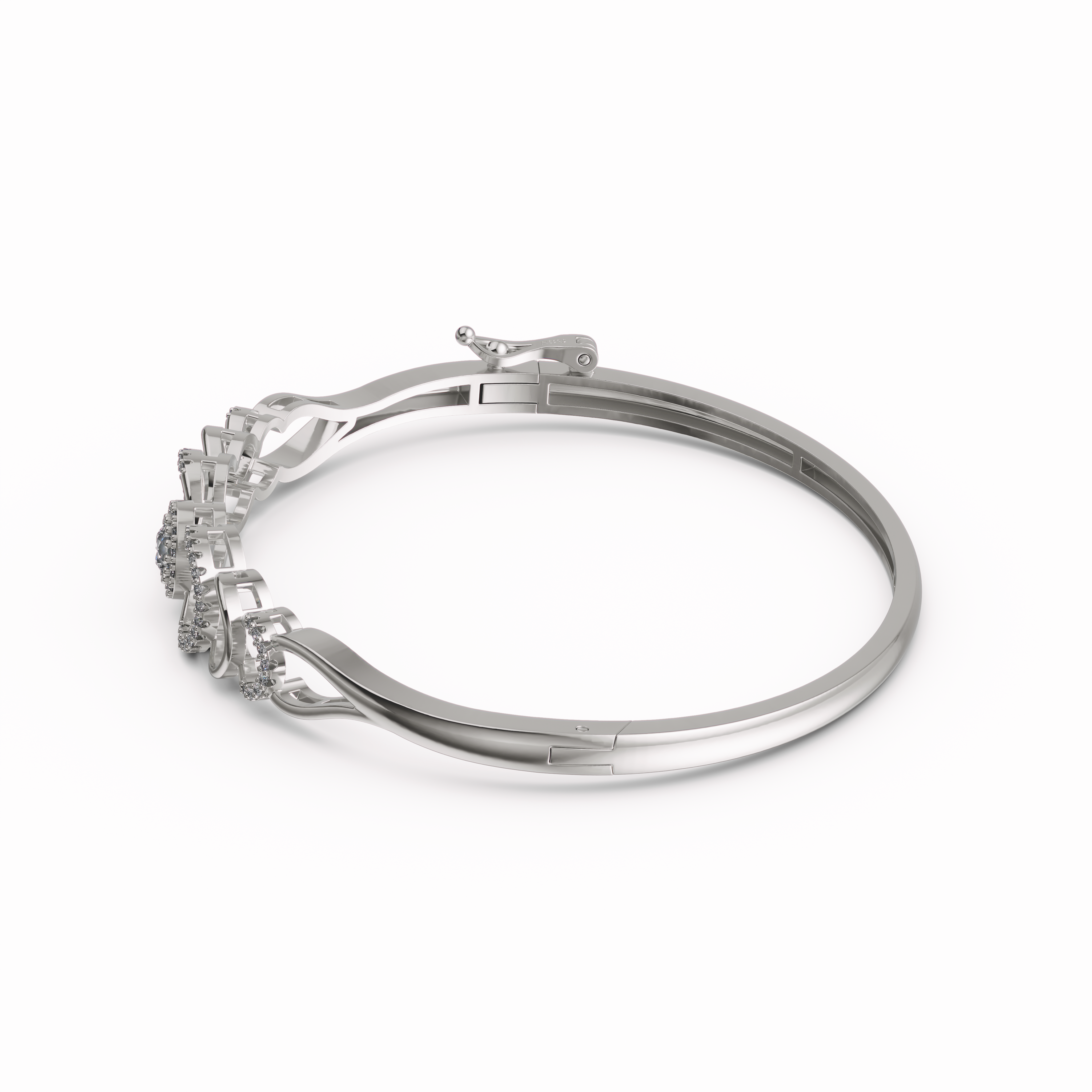 925 sterling silver Cluster Links Bangle