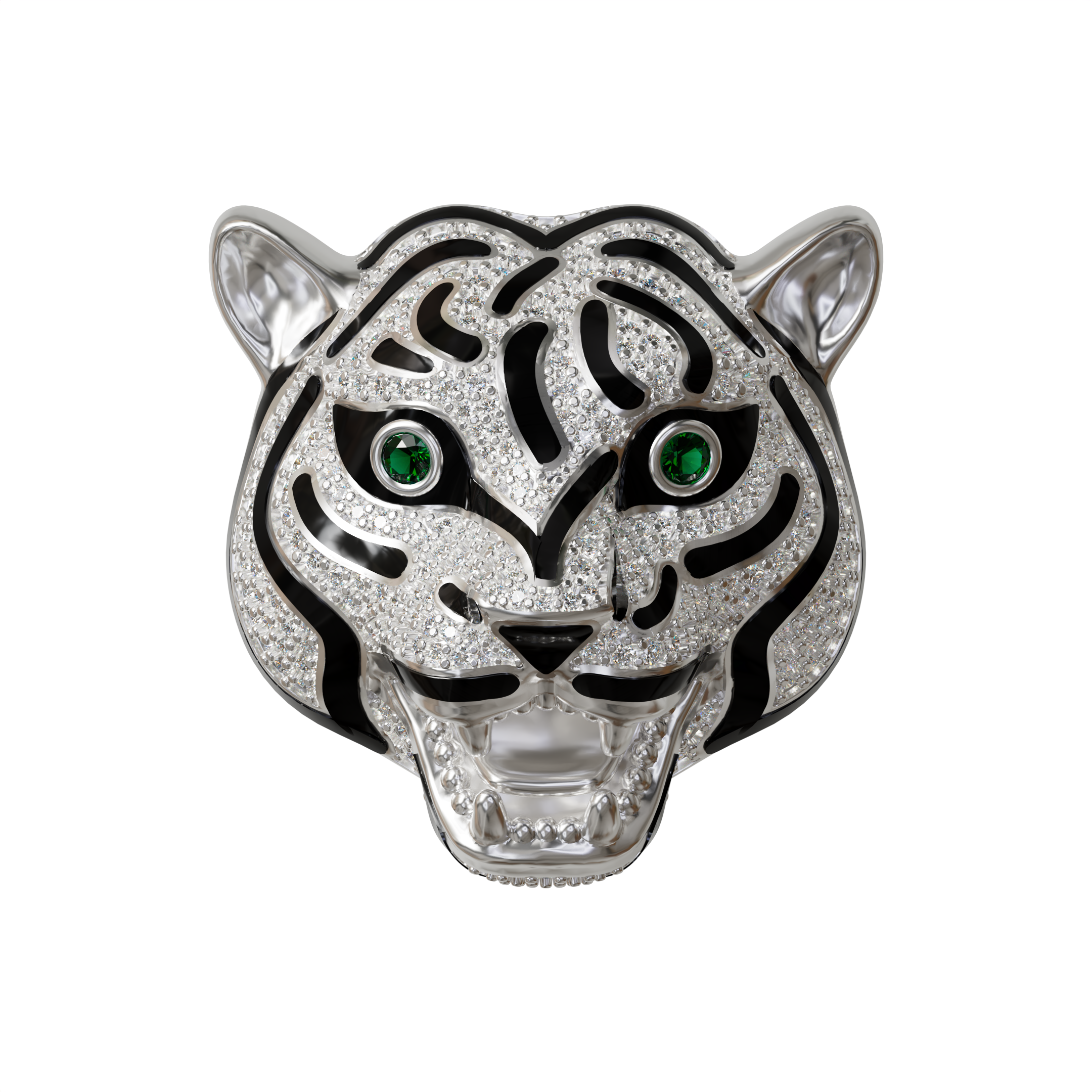 Stunning 925 silver tiger leopard king brooch