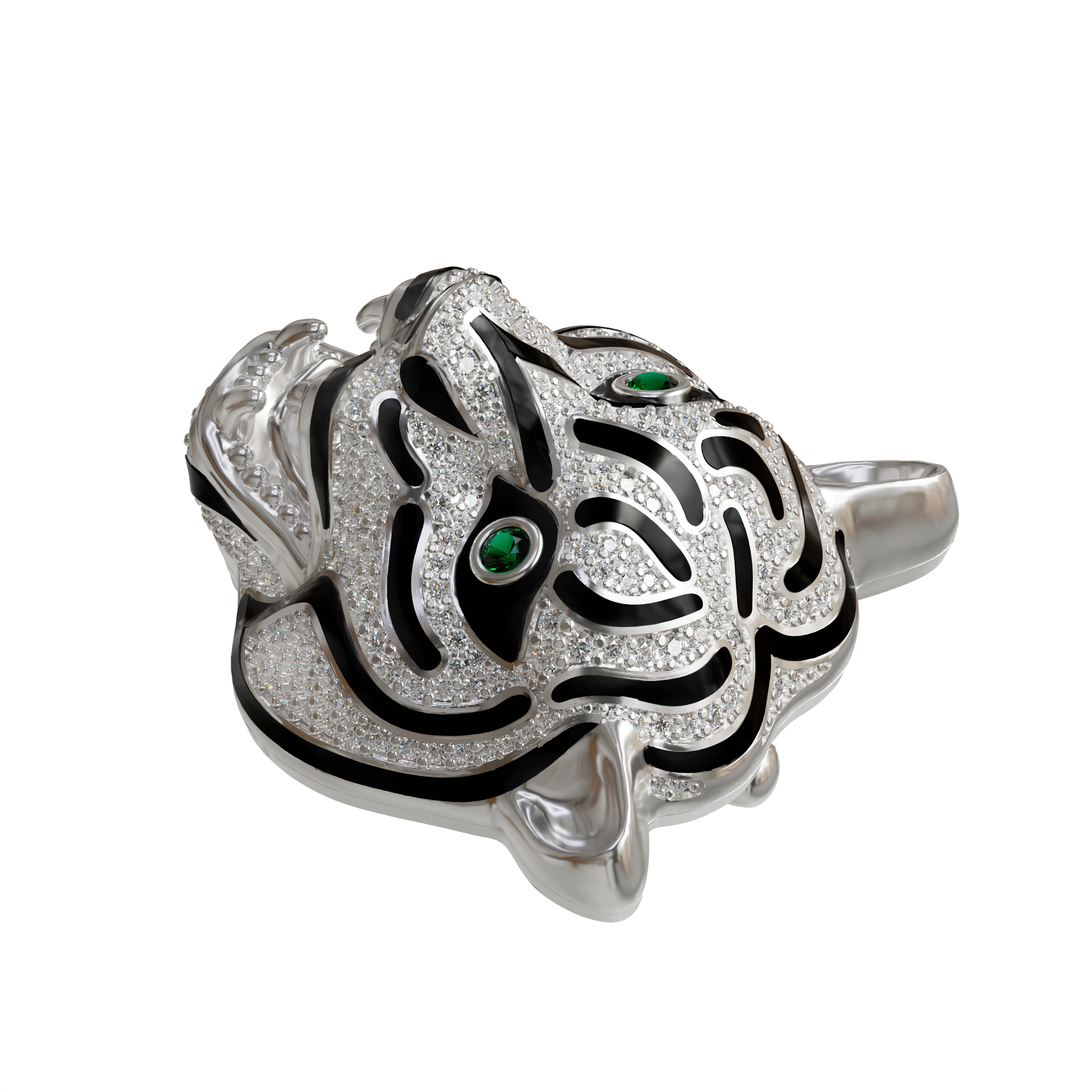 Stunning 925 silver tiger leopard king brooch