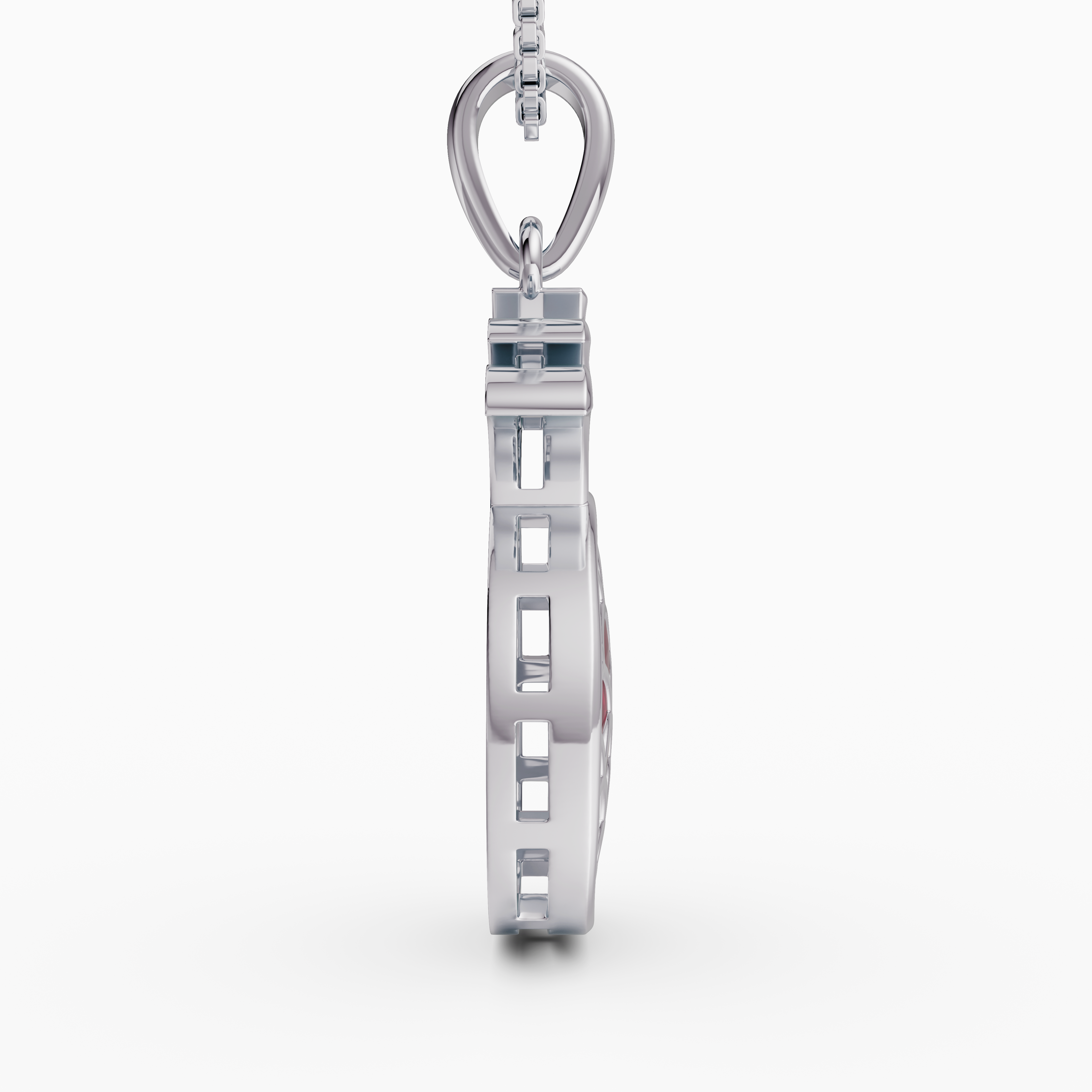 Vibrant Pink Enamel Pineapple Charm in 925 Silver with Tropical Blue Crown