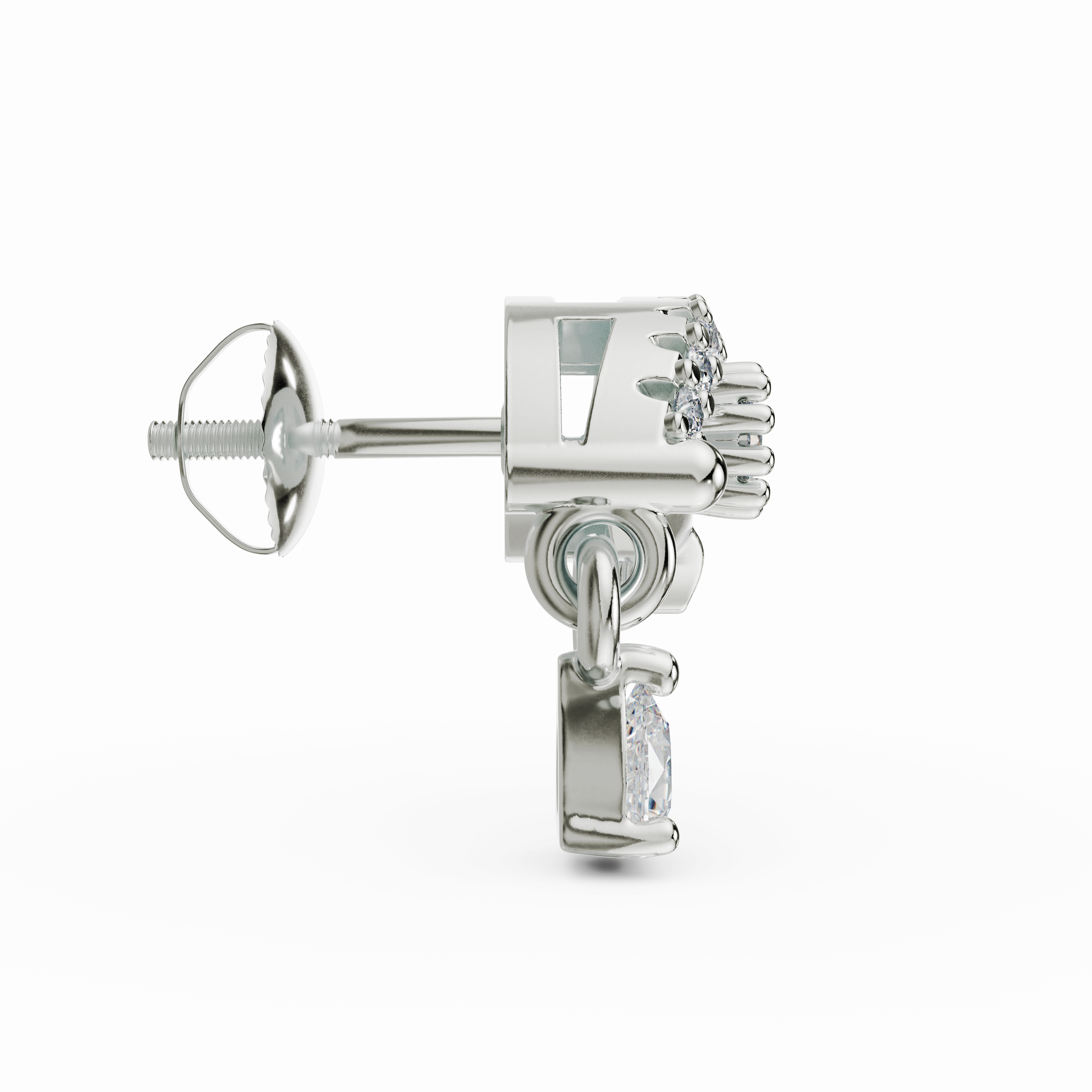 925 Sterling Silver Sparkling Eye Earrings - CZ Evil Eye Studs with Drops