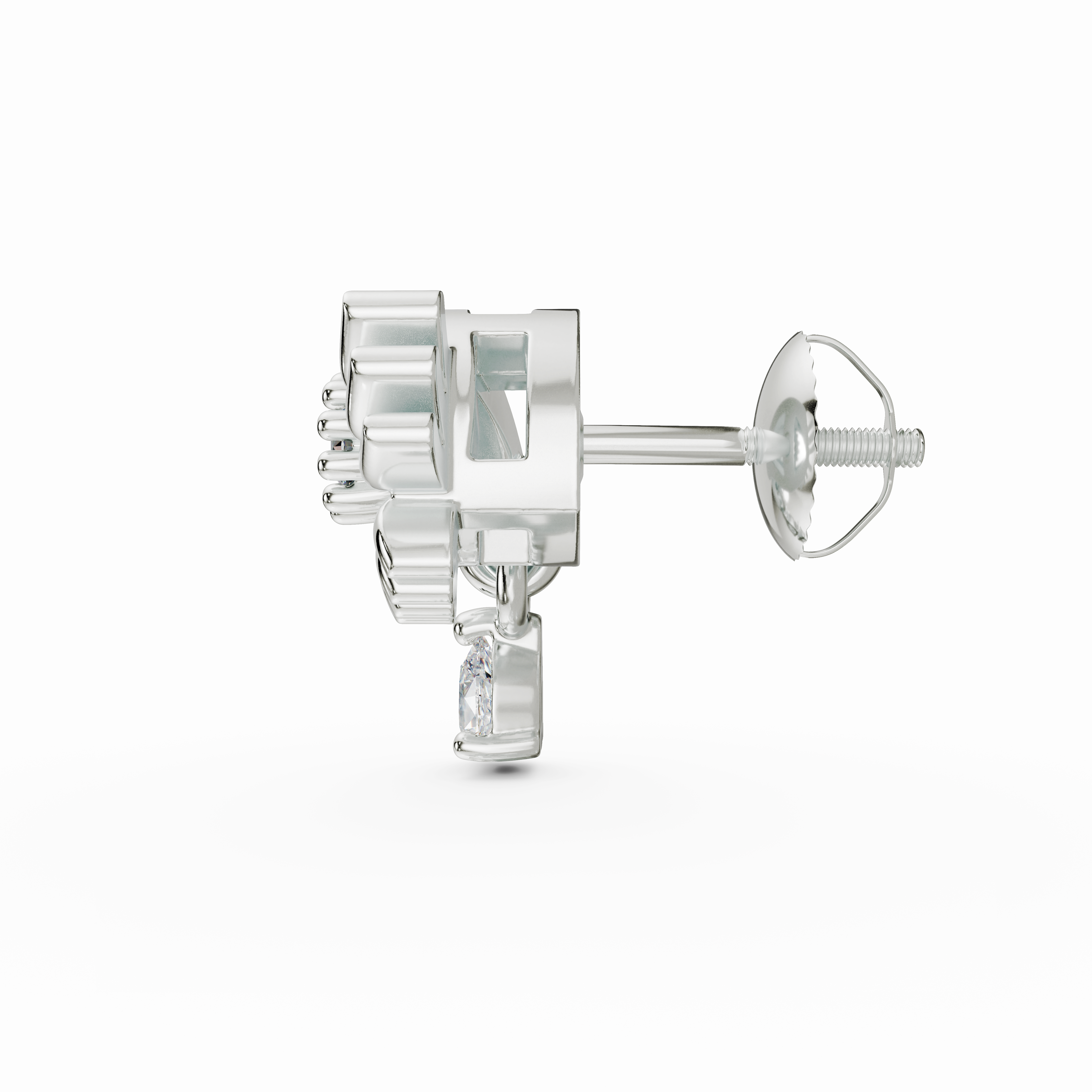 925 Sterling Silver Sparkling Eye Earrings - CZ Evil Eye Studs with Drops