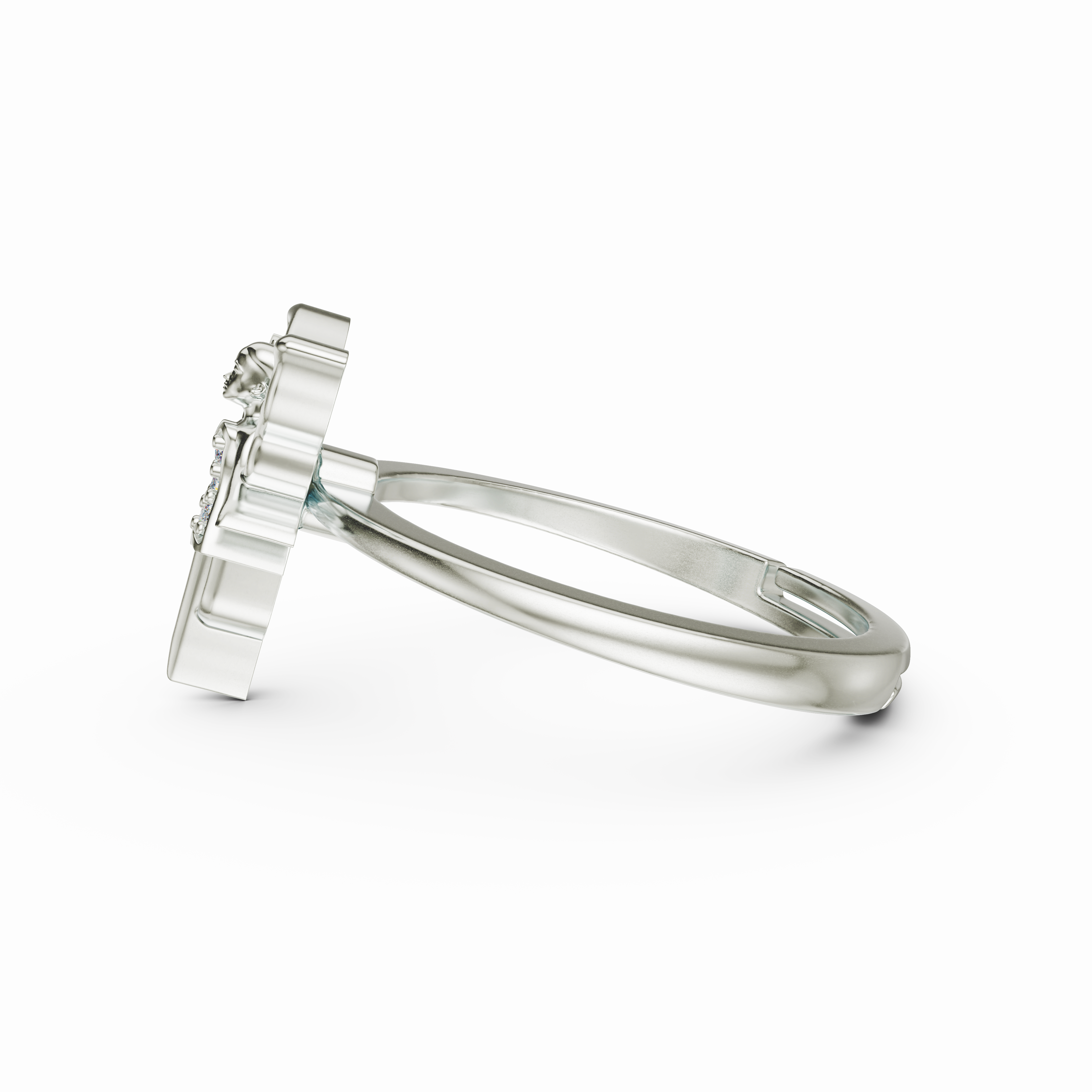 Whimsical Butterfly Wing Fairy Ring with CZ Accents in 925 Silver