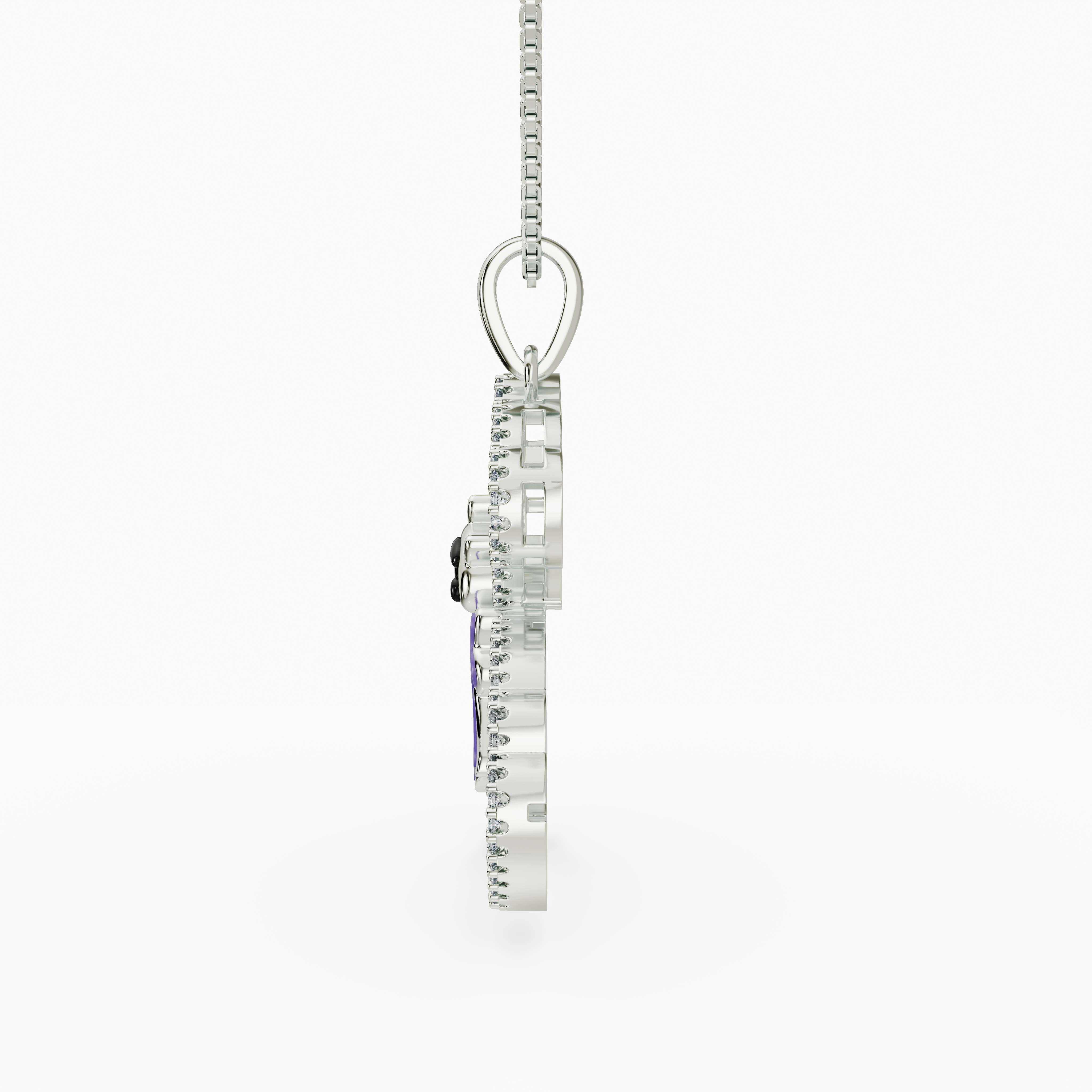 925 Sterling Silver Teddy Bear Pendant – Sparkling CZ Necklace with Adjustable Chain