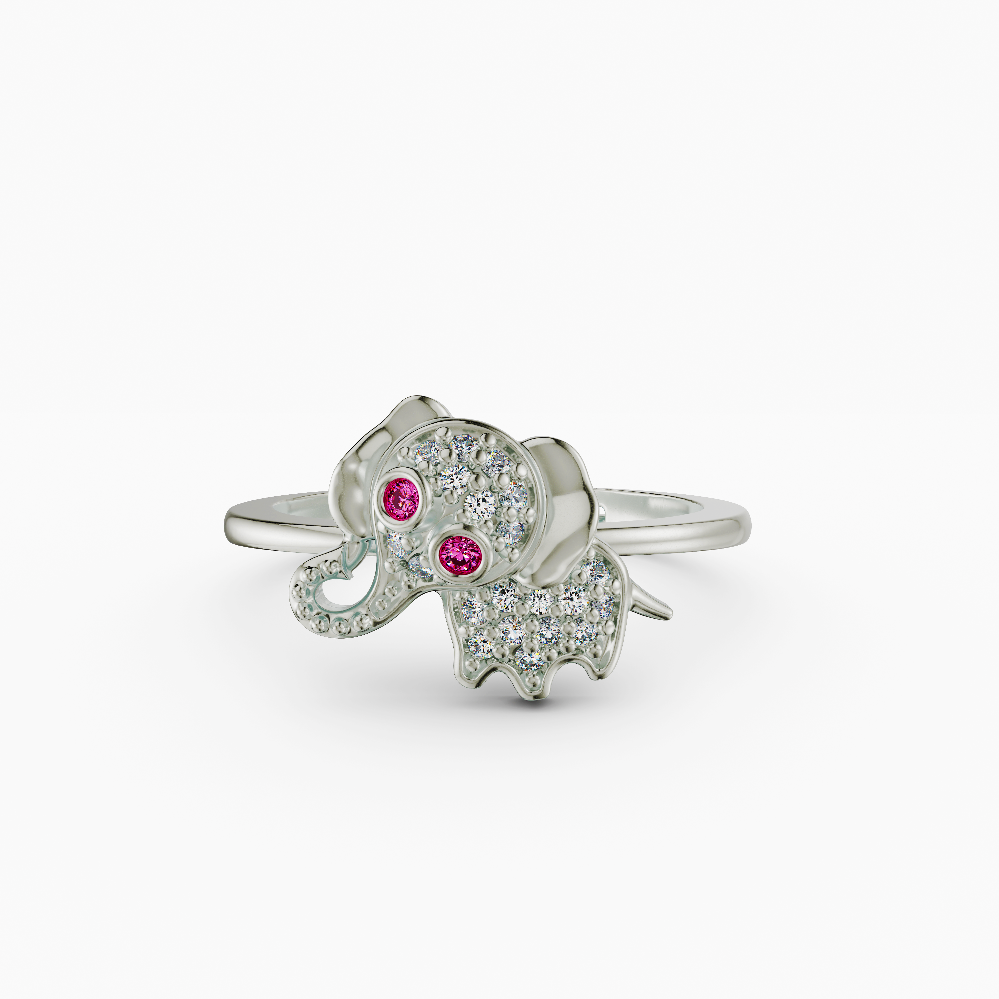 Cute Elephant Ring for Kids/Girls | 925 Silver with studded CZ Stone | Sterling Silver Jewelry Gift