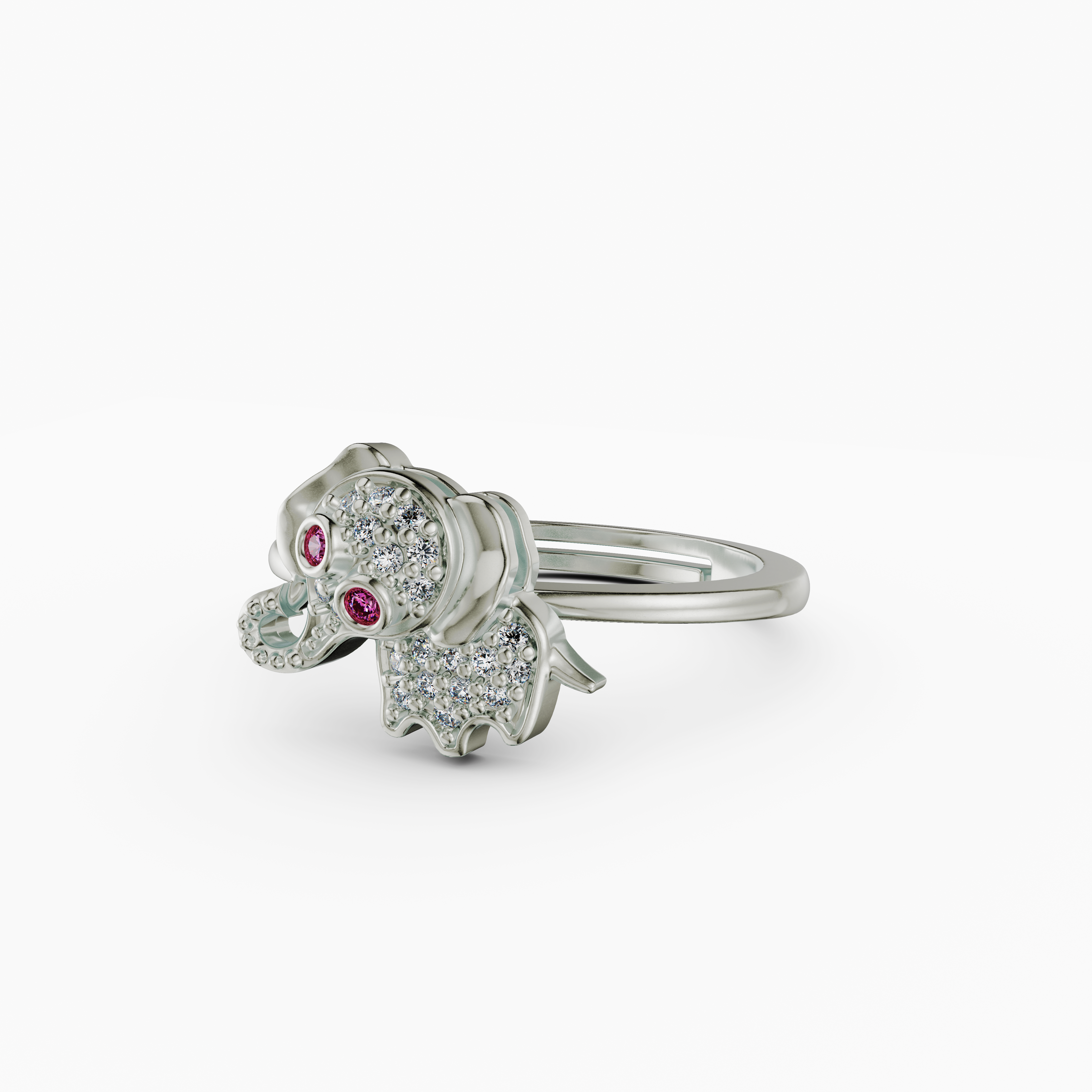 Cute Elephant Ring for Kids/Girls | 925 Silver with studded CZ Stone | Sterling Silver Jewelry Gift