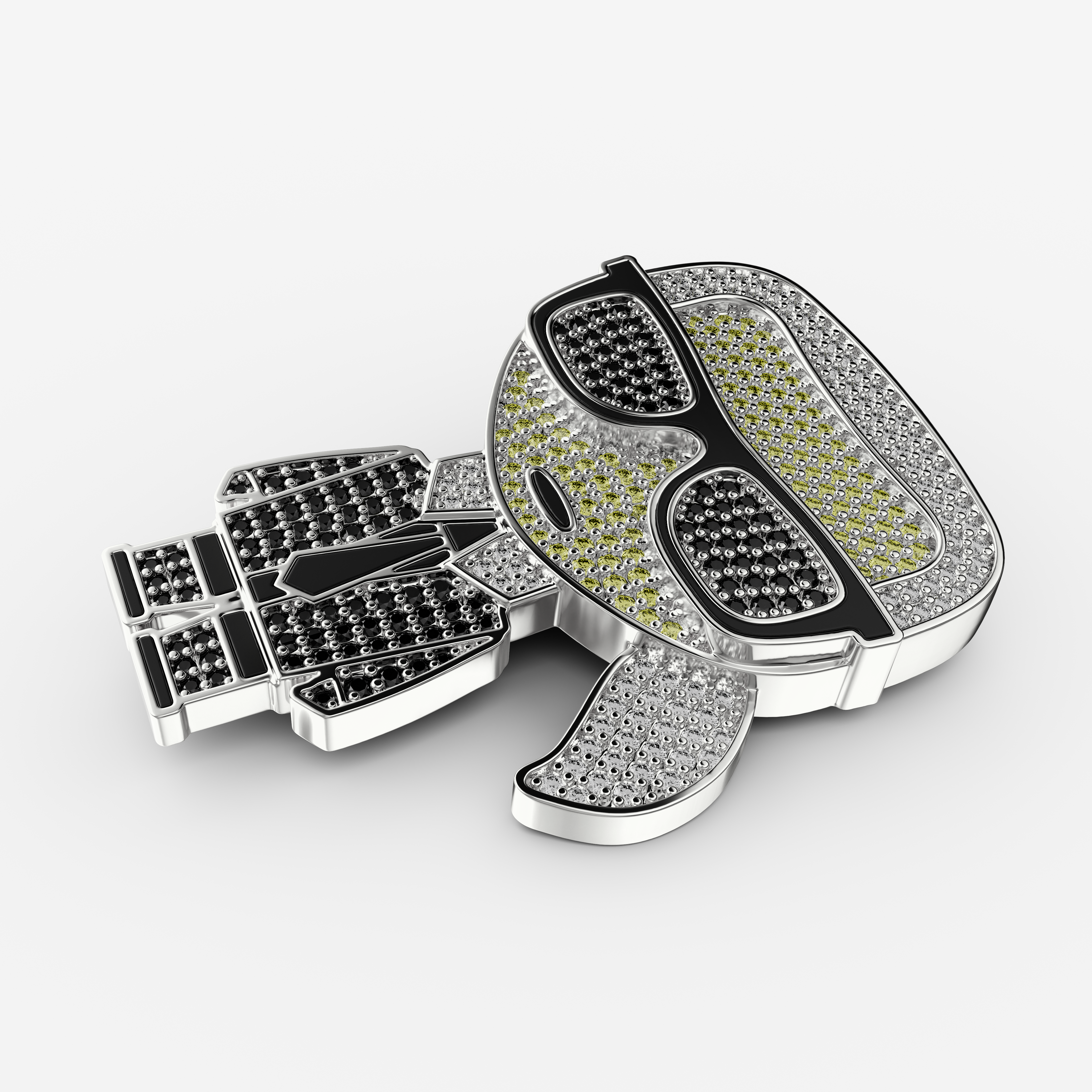 The Iconic Fashion Designer CZ Brooch made of 925 Silver