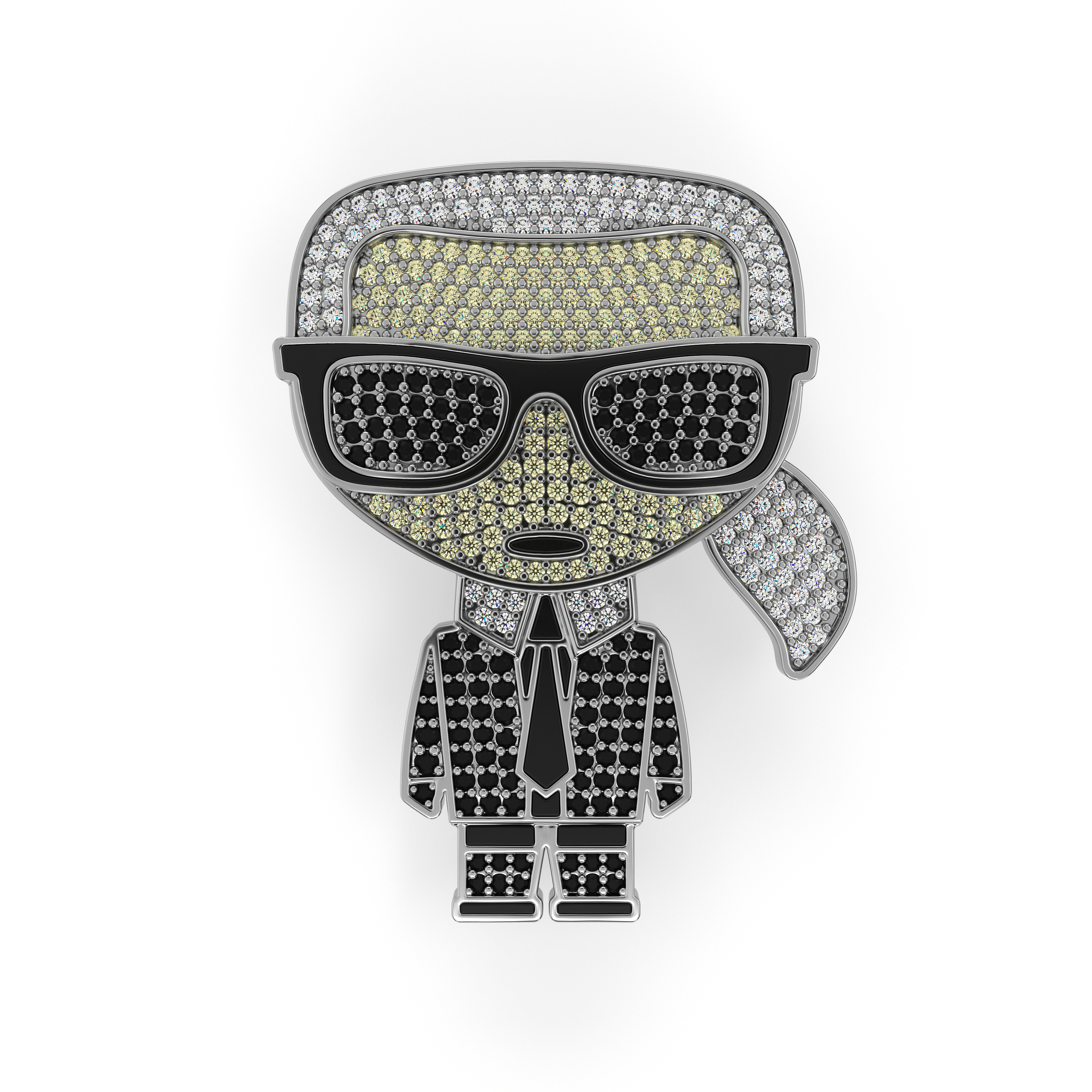 The Iconic Fashion Designer CZ Brooch made of 925 Silver