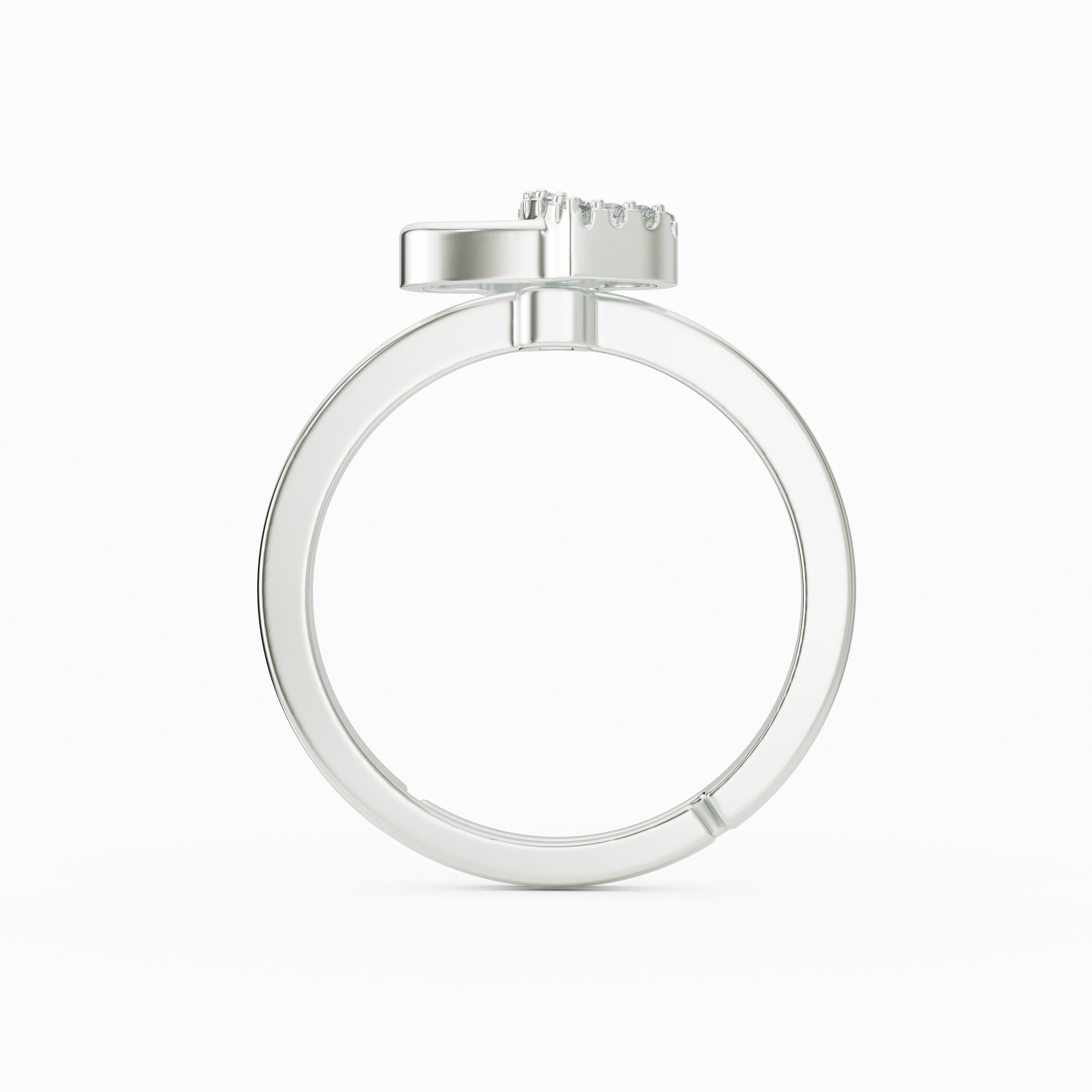 Interlocking Double Heart 925 Sterling Silver Ring with Sparkling Cubic Zirconia