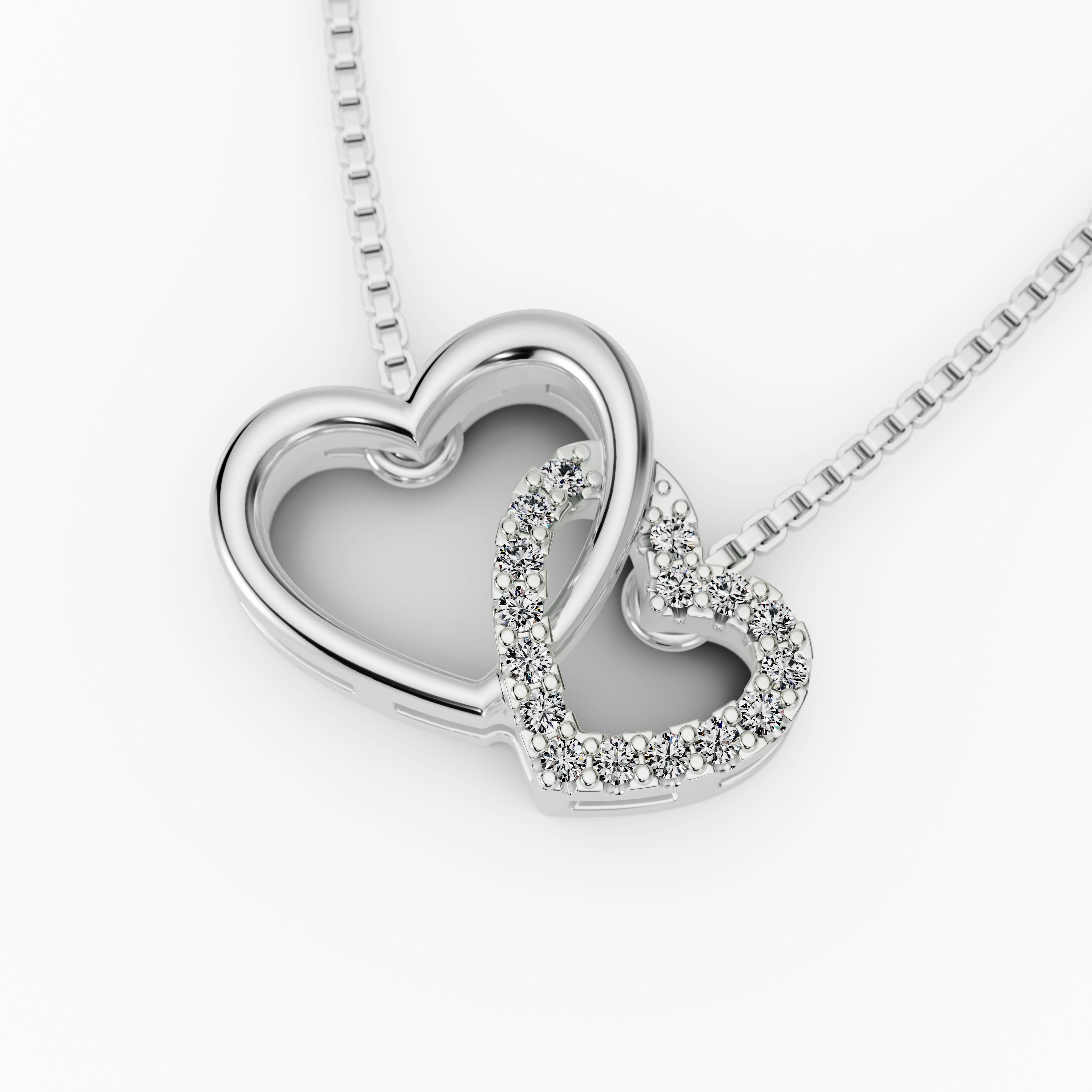 925 Silver Entwined Heart Tanmania Mangalsutra Pendant - Sparkling CZ Accents - Adjustable Box Chain