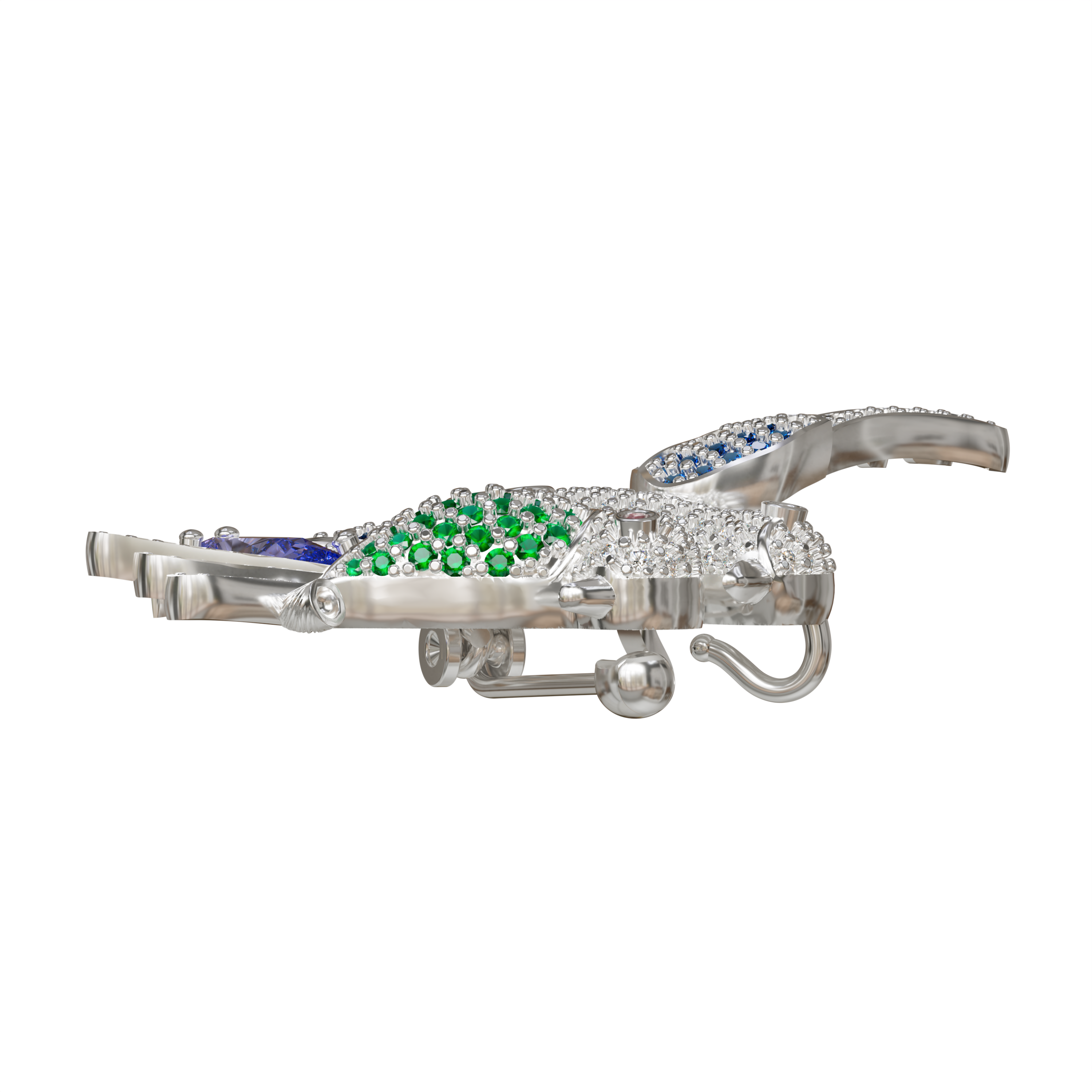 The Sparkling Lovebirds 925 silver with CZ Brooch