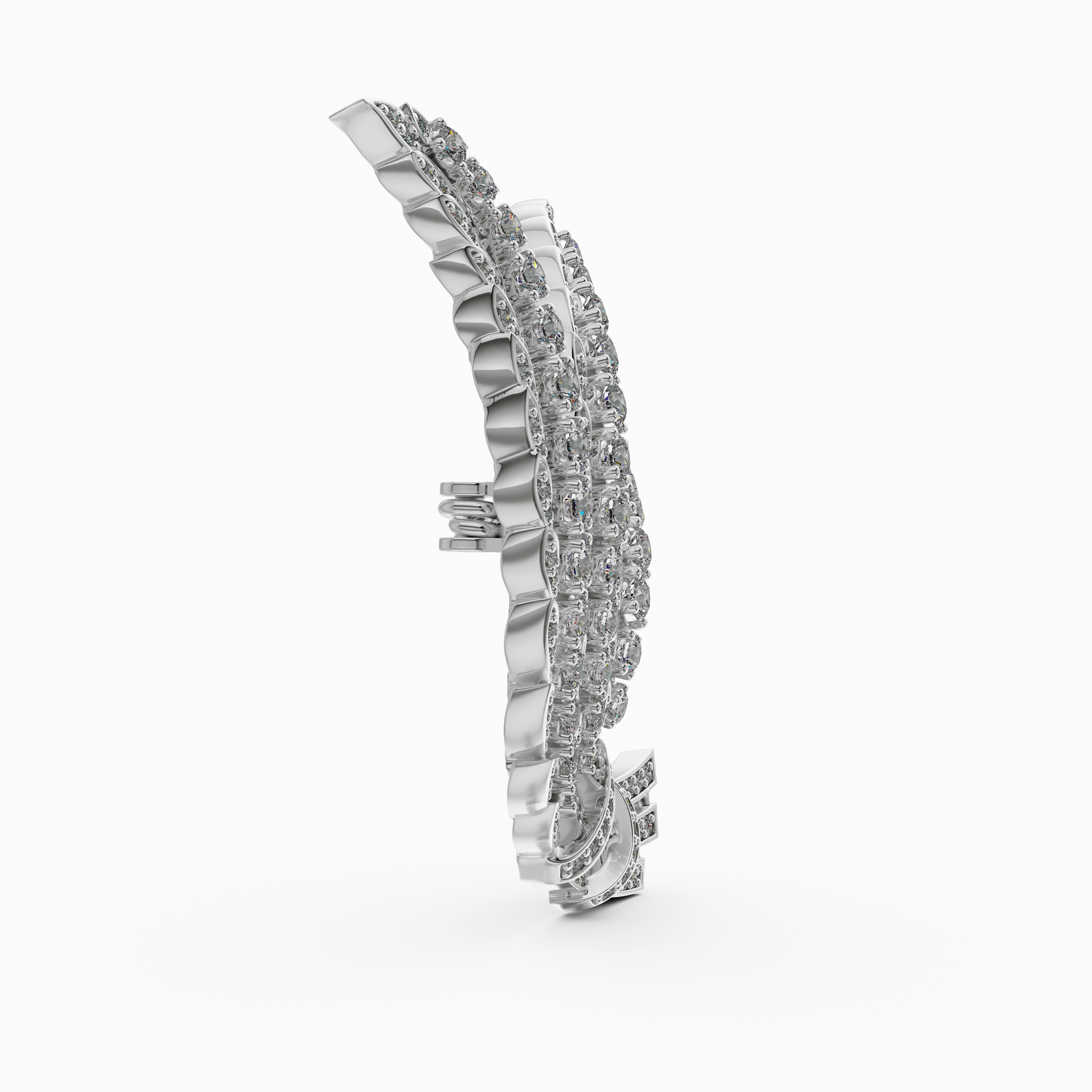 The Phoenix Wing 925 silver Brooch studded with red and white CZ